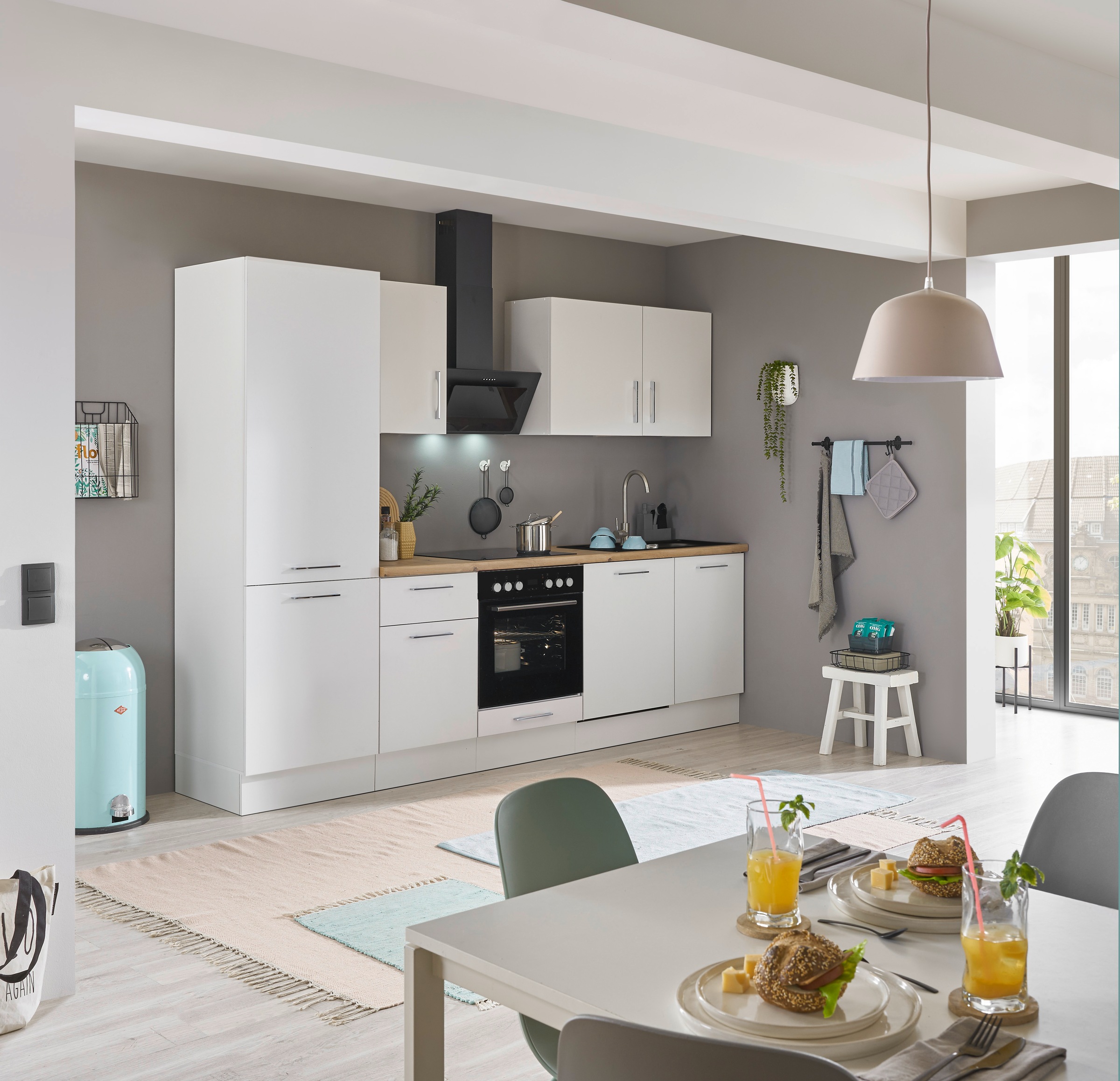 BASIC by Balculina Küchenzeile »Turin«, Breite 280 cm, wahlweise mit E-Geräten
