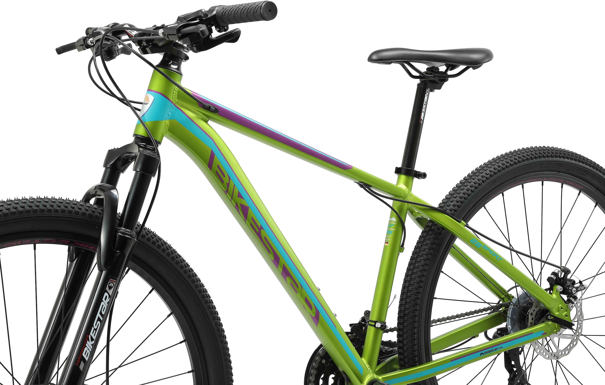 Bikestar Mountainbike, 21 Gang, Shimano, RD-TY300 Schaltwerk, Kettenschaltung, für Damen und Herren, Kettenschaltung