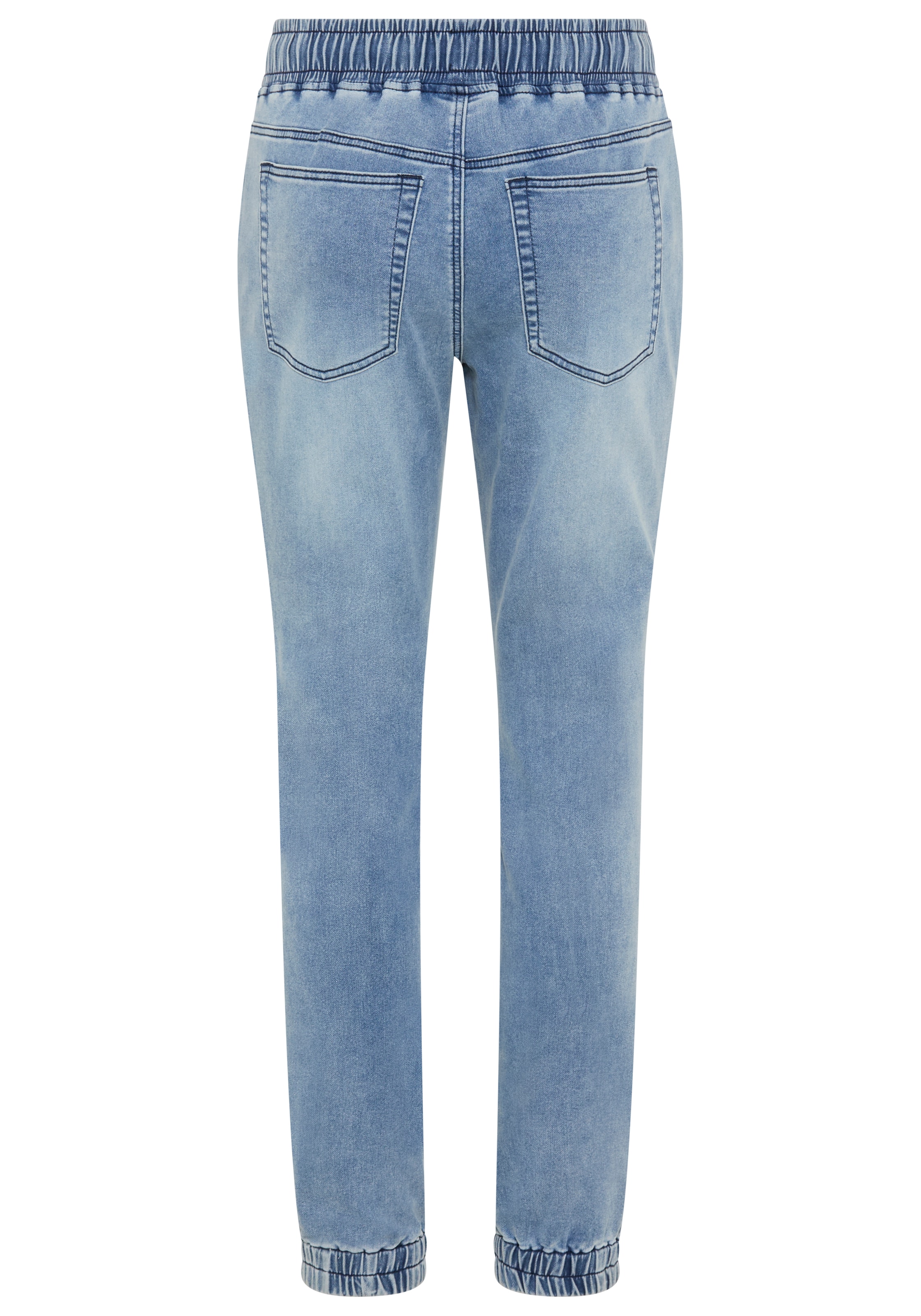 DELMAO Jogg Pants gerade geschnittenes Bein, mit Gummizug am Bund und Beinabschluss