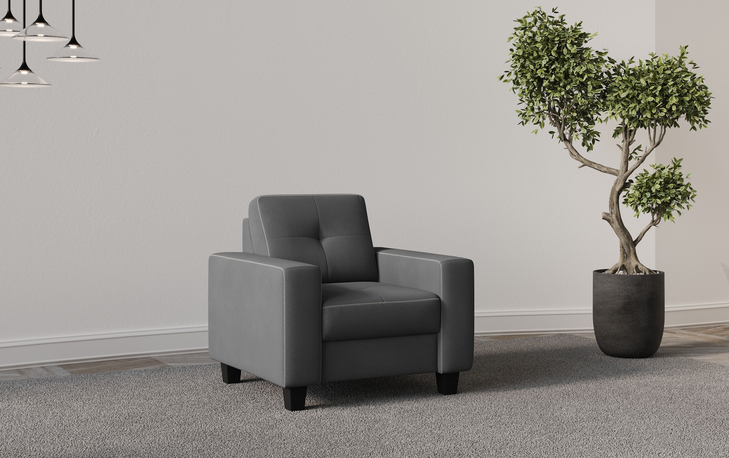 Home affaire Sessel »Varese« Kreuznaht in beige günstig online kaufen