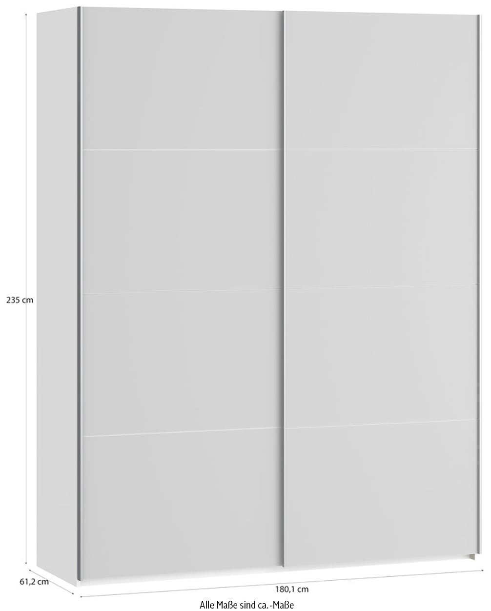 FORTE Schwebetürenschrank »Fittio, Made in Europe, 2 Schiebetüren, modernes Design«, Höhe 2,35 mtr, stehende Montage