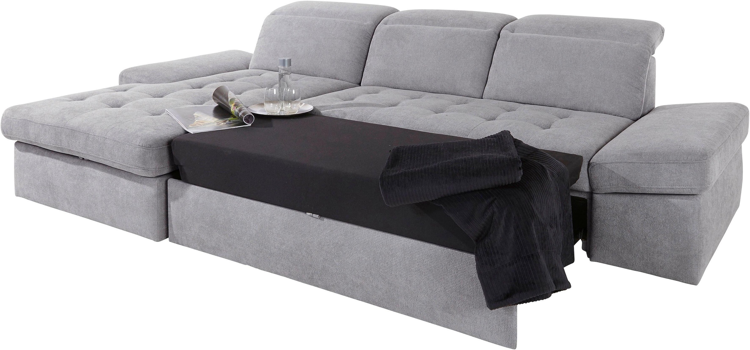 sit&more Ecksofa »Stardust L-Form«, wahlweise mit Bettfunktion und Bettkasten