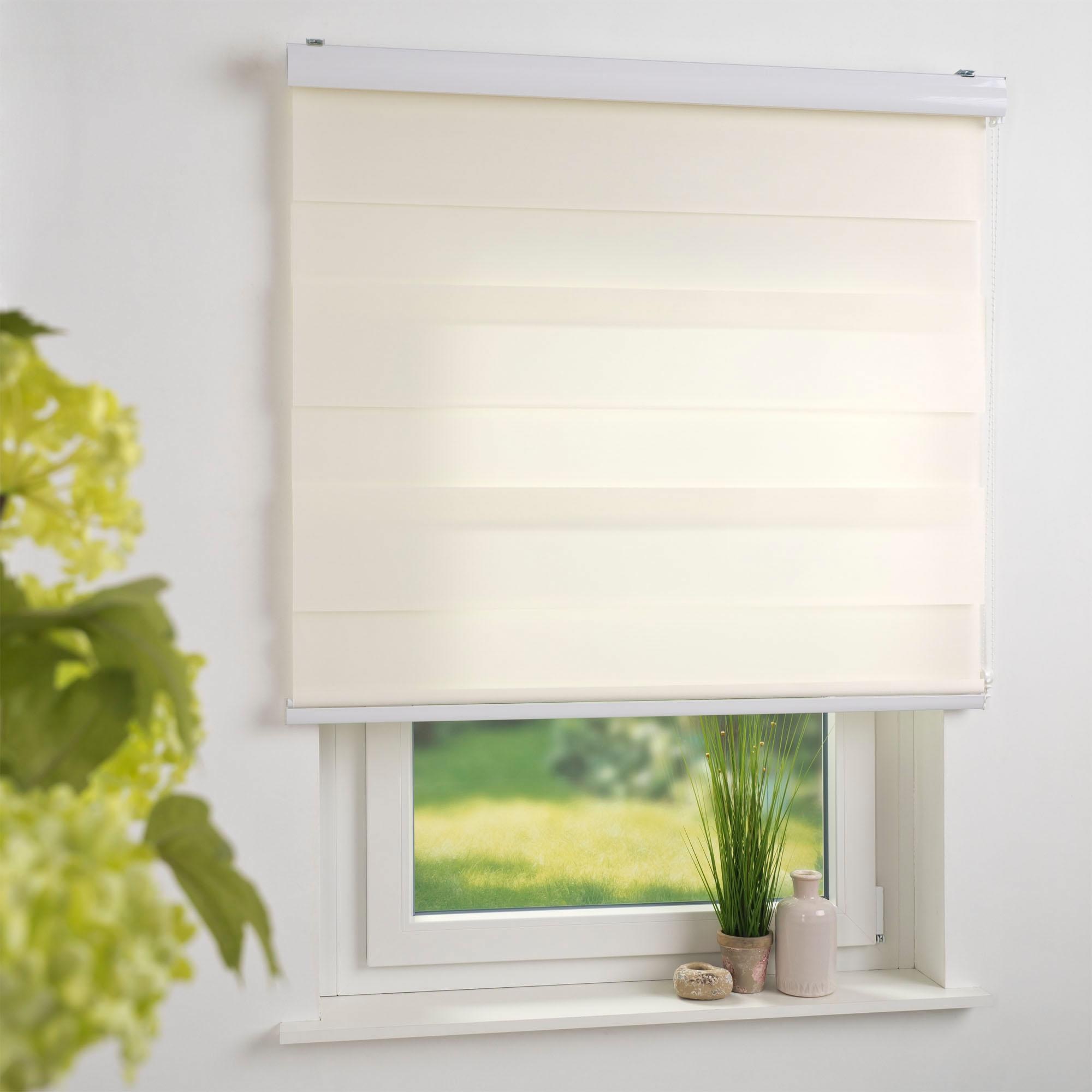Liedeco Doppelrollo »DUO-Rollo mit 20 cm Streifen«, Lichtschutz, mit Bohren, im Fixmaß