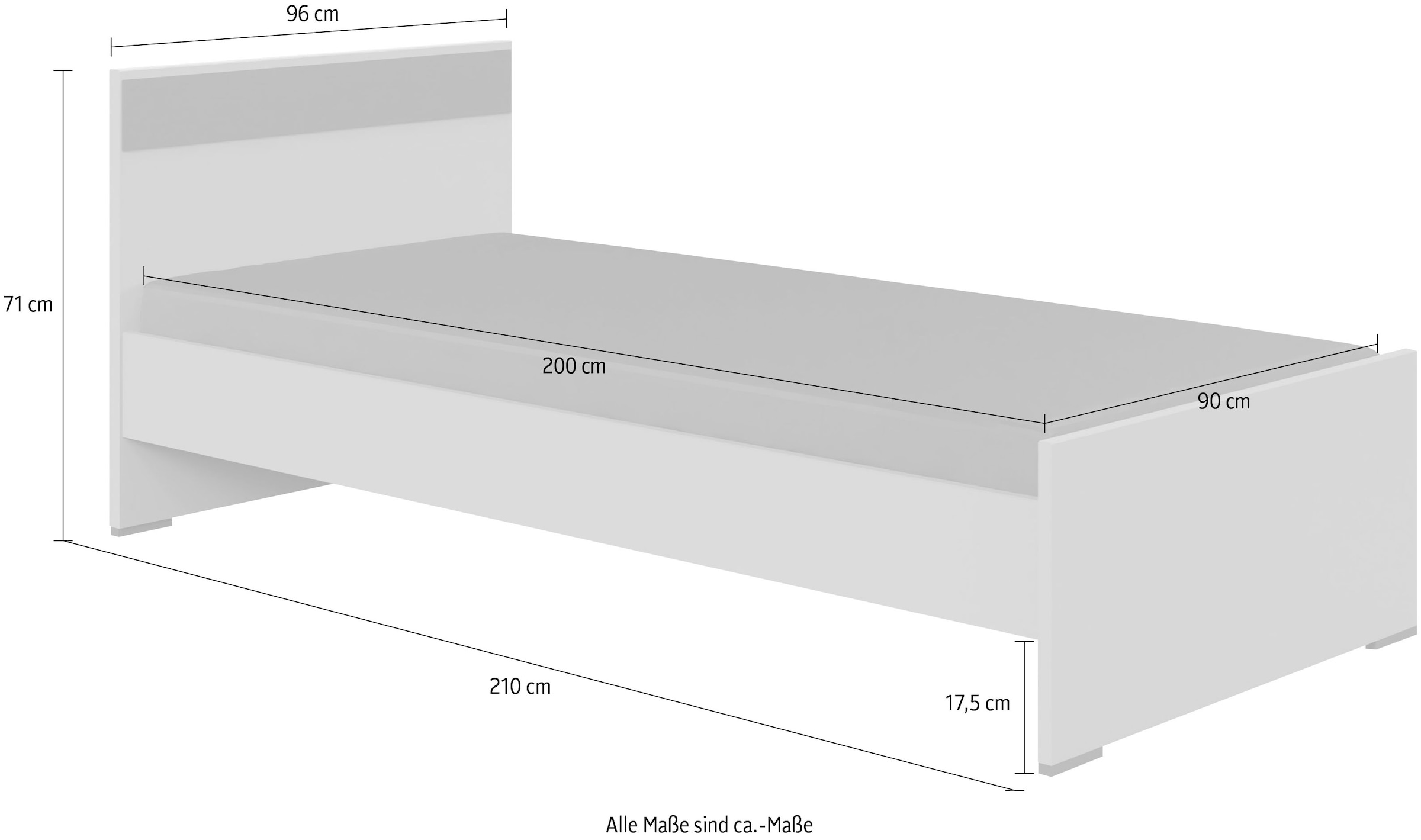 Wimex Holzbett »Bahamas erhältlich in den Breiten 90cm, 120cm & 140cm« mit Kopf- und Fußteil