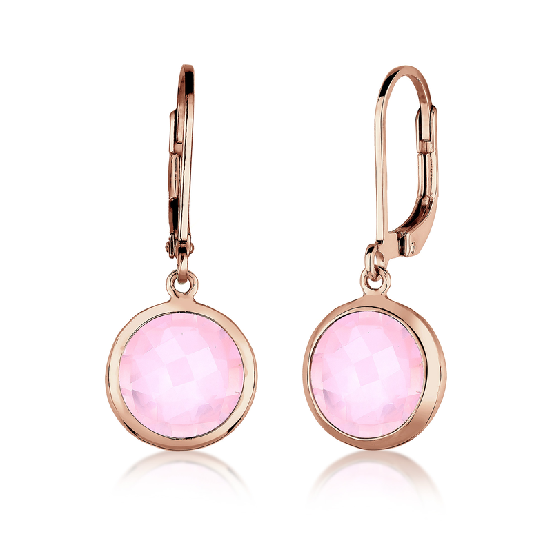 ELLI Paar Ohrhänger »Ohrhänger Quartz Rosé 925 Sterling Silber Rosegold« Rosegold onesize Ohrringe für Damen mit Rosenquarz verleihen jedem Outfit...