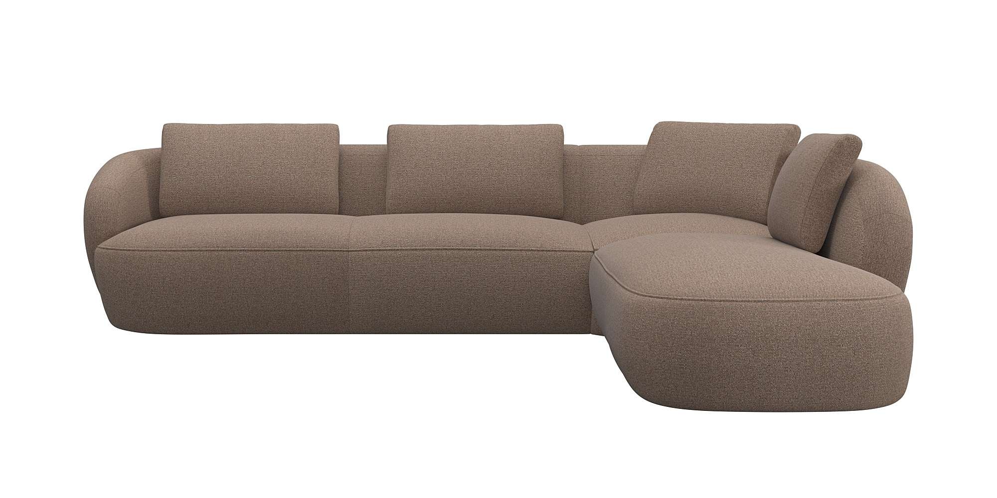 FLEXLUX Ecksofa »Torino, rund, L-Form, Sofa-Ecke mit Ottomane«, Modernes, o günstig online kaufen