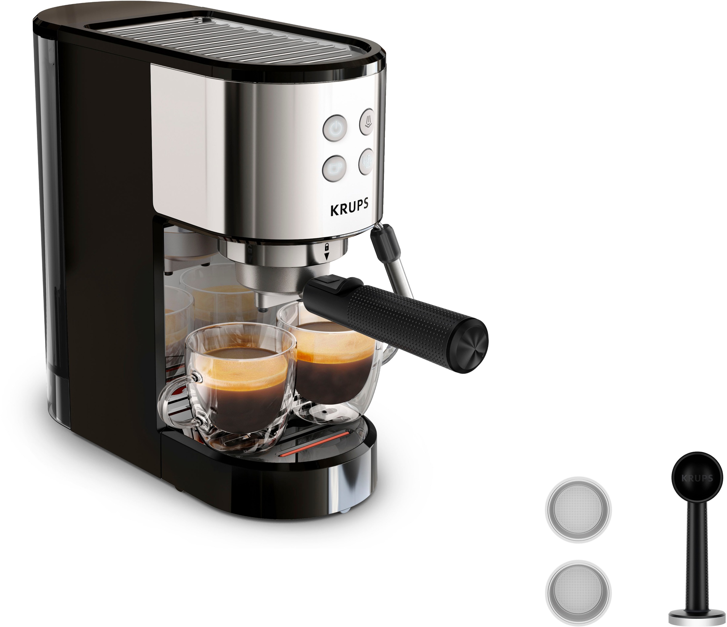 Krups Espressomaschine »XP4418 Virtuoso Essential, Siebträger«, Edelstahl-A günstig online kaufen