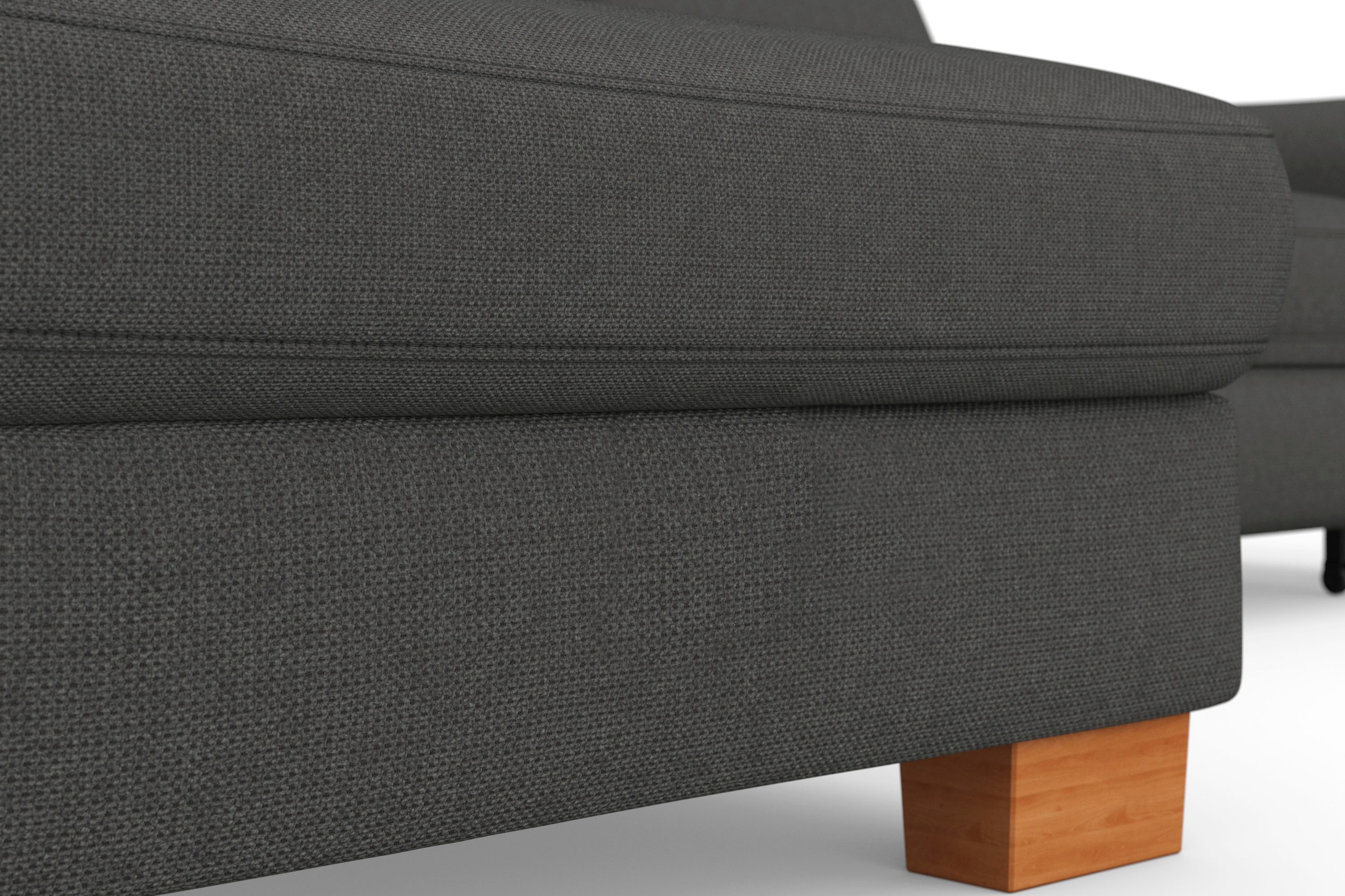 sit&more Ecksofa »Dundee L-Form«, mit Federkern und Massivholzfüßen, wahlweise mit Kopfteilverstellung