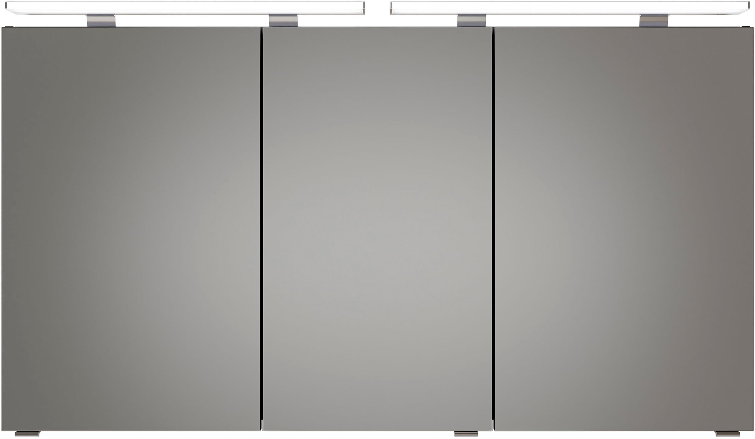 Saphir Badmöbel-Set »Serie 6025 2-teilig Mineralmarmor-Waschtisch mit LED-Spiegelschrank«, (2 St.), Waschplatz 132cm breit, 4 Schubladen, 2 Spiegel-Türen, inkl Türdämpfer