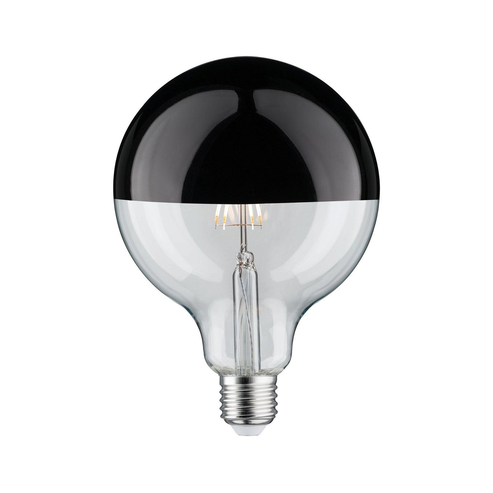 Paulmann LED-Leuchtmittel »G125 Kopfspiegel 600lm 2700K 6,5W 230V schwarz chrom«, 1 St., Warmweiß