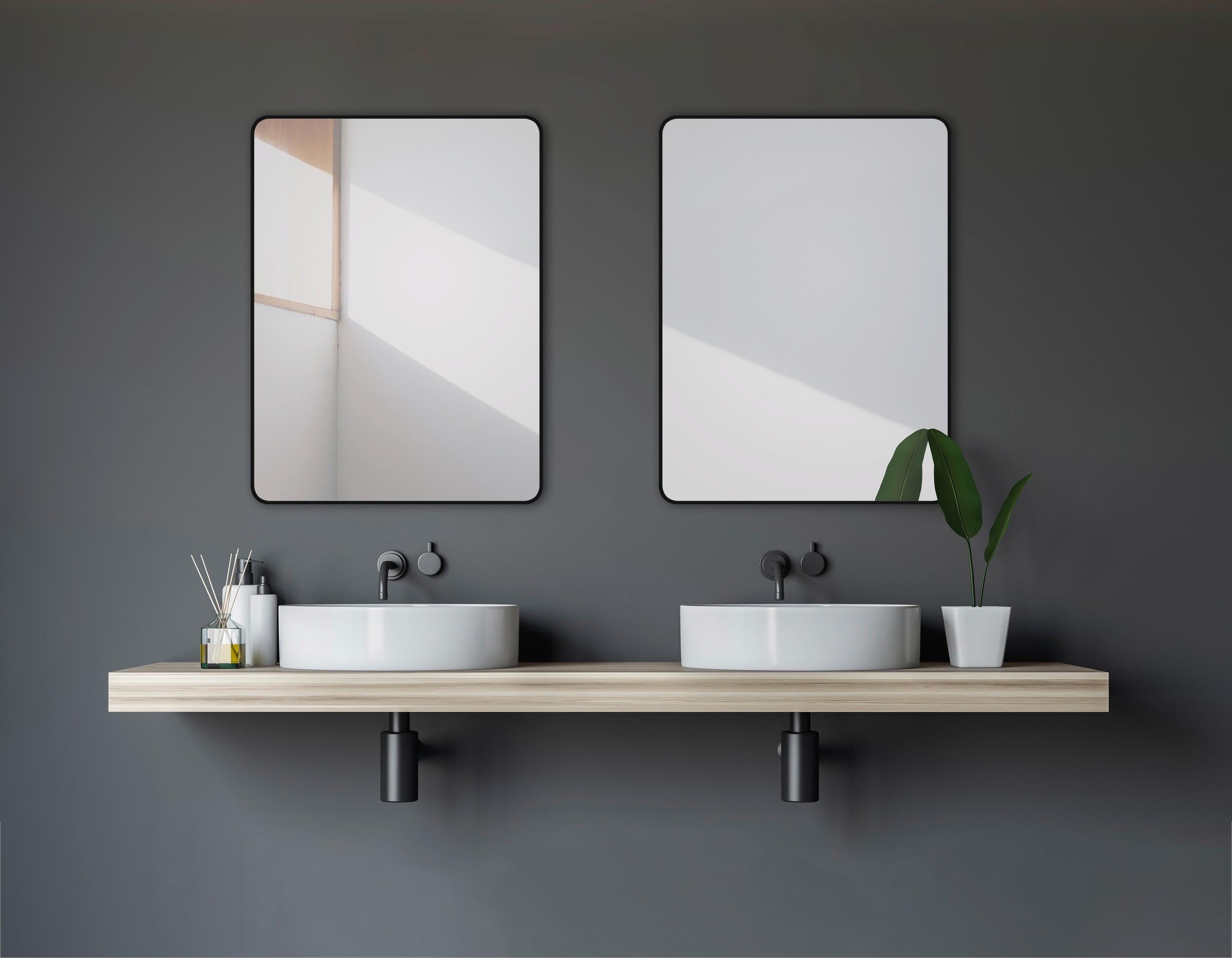 Talos Wandspiegel »Black Living«, (Komplett-Set), BxH: 80x60 cm