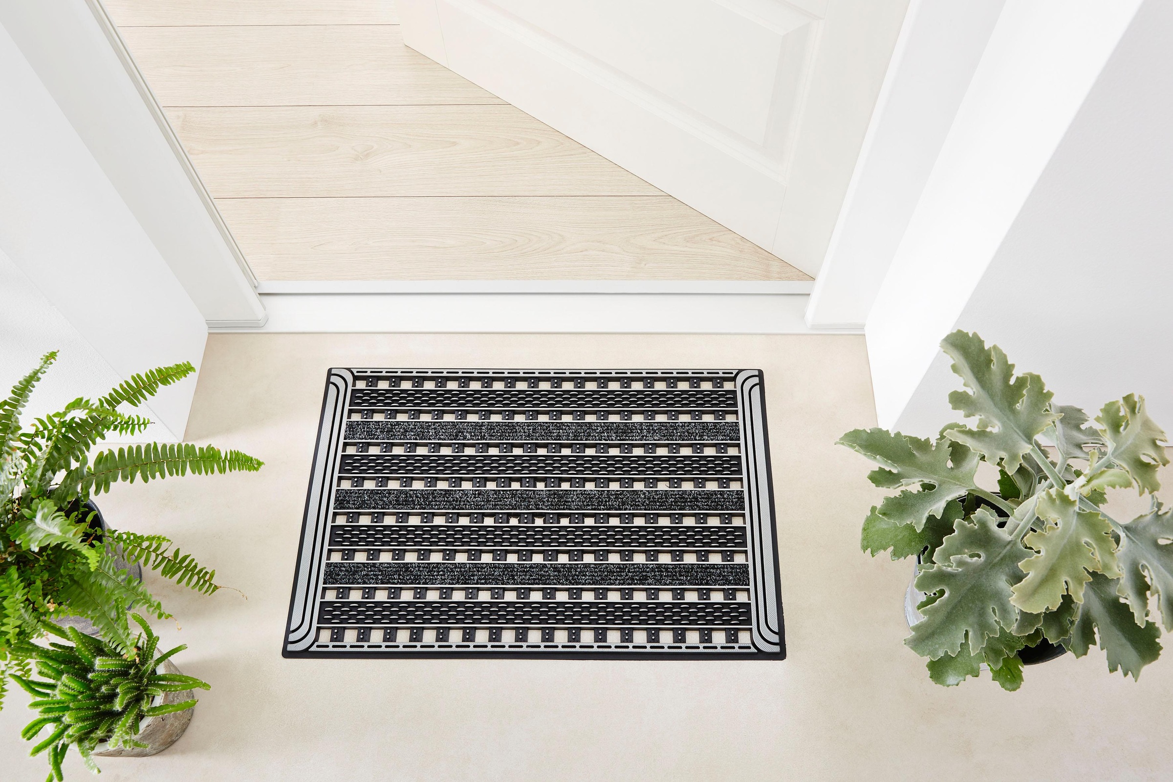 Home2Fashion Fußmatte »GC Clean Gridiron«, rechteckig, 8 mm Höhe, Schmutzfangmatte, robust & strapazierfähig, In- und Outdoor geeignet