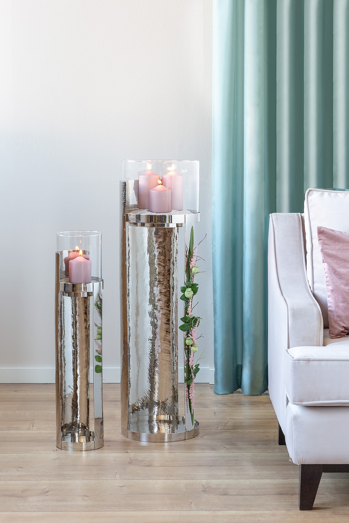 Fink Windlicht »MANIAC« Kerzenhalter, Säule aus Edelstahl, mit Glaszylinder günstig online kaufen