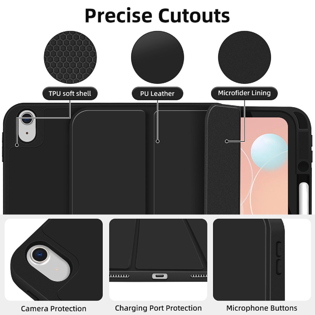 4smarts Tablet-Hülle »Folio Case Basic für Apple iPad Air 13 (M2, 2024)«, Backcover, Schutzhülle, Handyschutzhülle, Case, Schutzcase, stoßfest