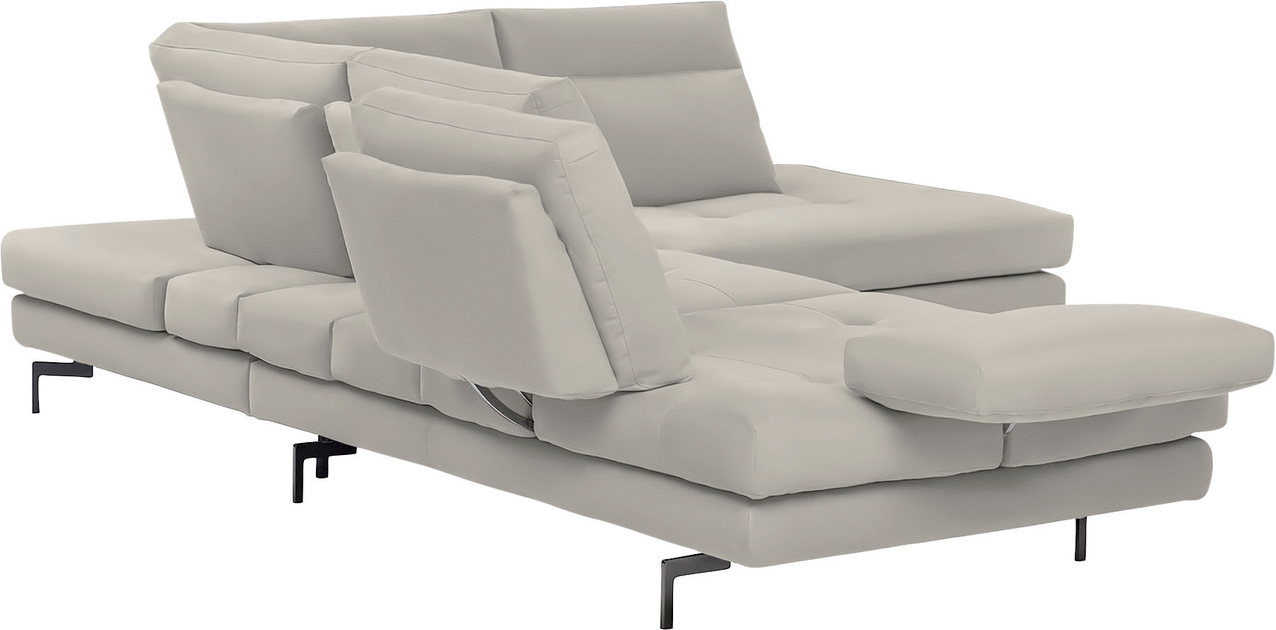 CALIA ITALIA Ecksofa »Toby Wing, L-Form, Designsofa mit sensationellem Sitzkomfort«, Sitztiefenverstellung, funktionale Ecke, Füße in schwarz matt