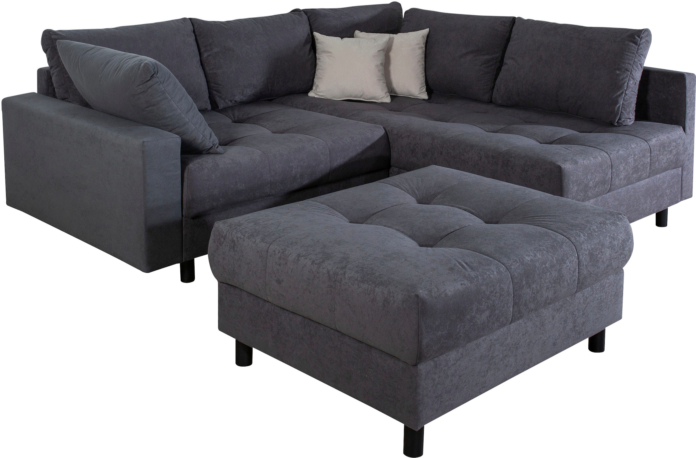 OTTO home Ecksofa »Antonia L-Form, B: 215 cm« Ecksofa, Rückenkissen, ottomane beidseitig montierbar, Bonnelfederkern
