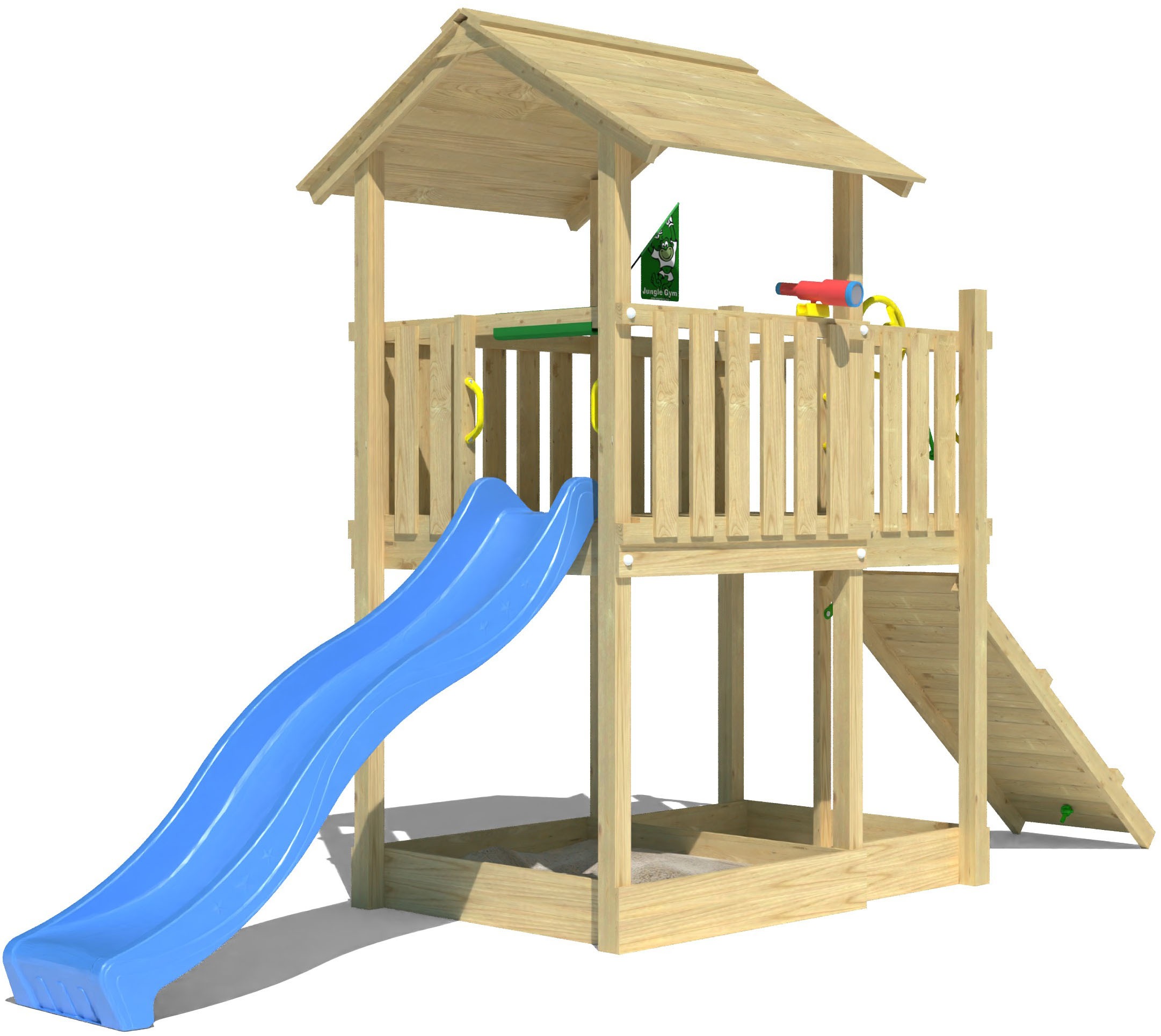 JUNGLE GYM Spielturm »Drift« Spielanlage inklusive Rutsche mit Wasseranschluss blau