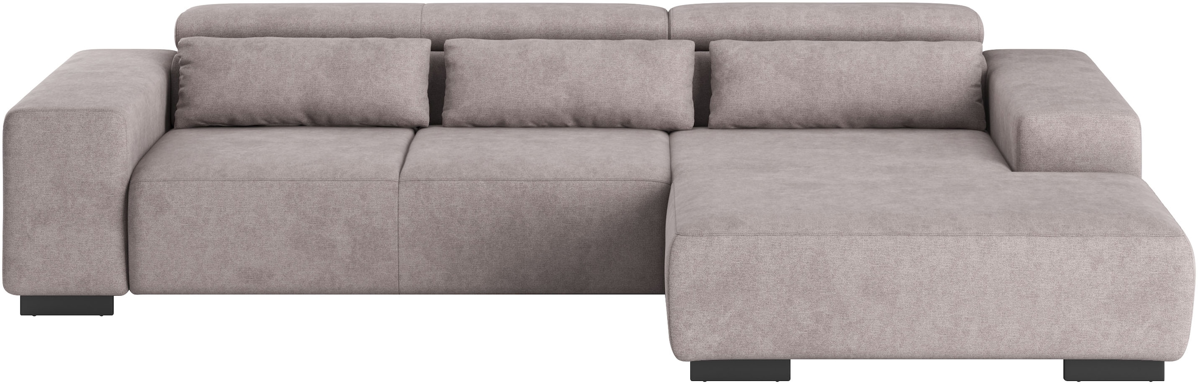 COTTA Ecksofa »Side L-Form, mit Kopfteilverstellung & 3 Nierenkissen«, optional motorische Sitztiefenverstellung