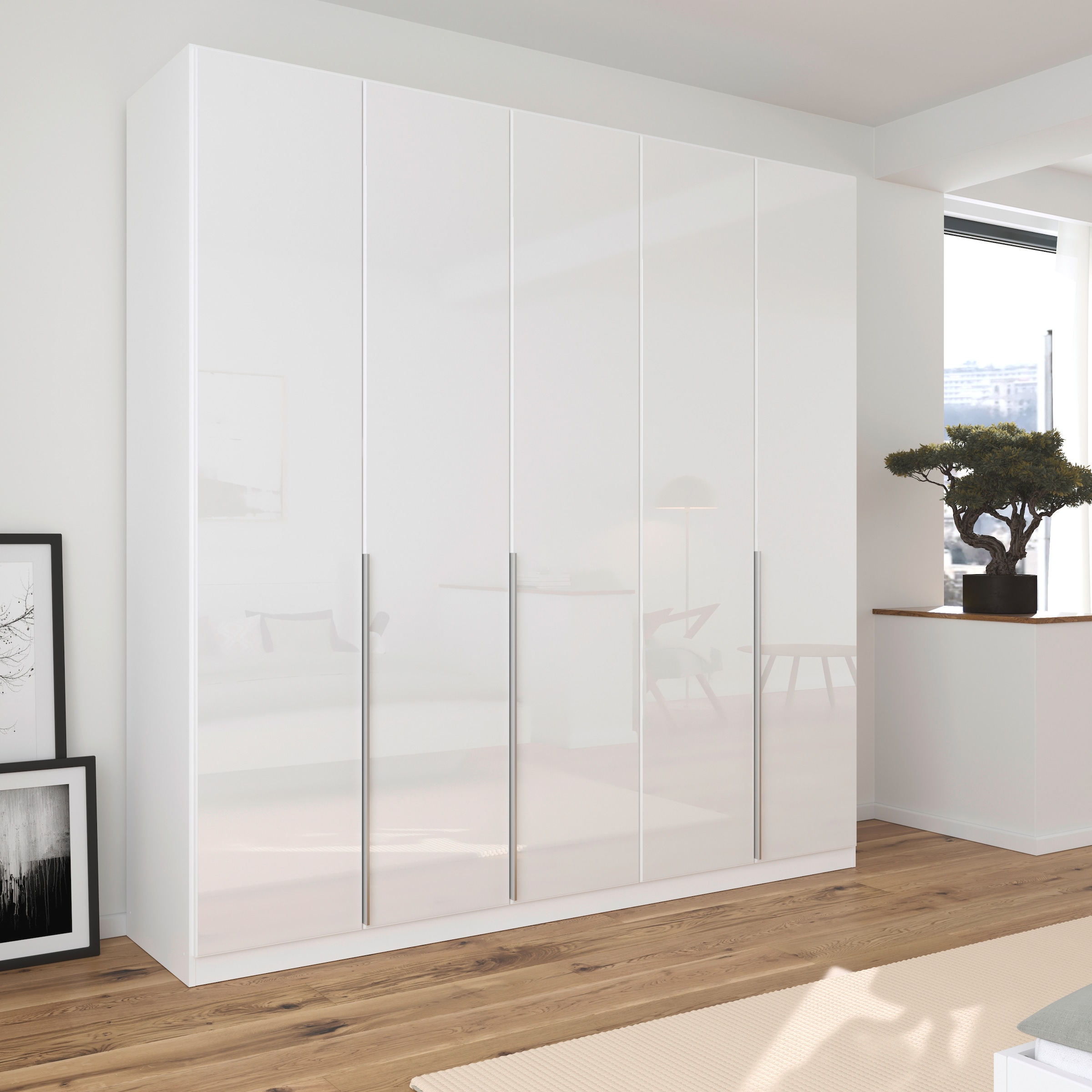 rauch Drehtürenschrank »Kleiderschrank Kleiderschränke Schrank Garderobe AGORDO mit Glasfront«, (in zwei Griff-Farben), durchdachte Innenausstattung, in 6 Breiten und 2 Höhen MADE IN GERMANY