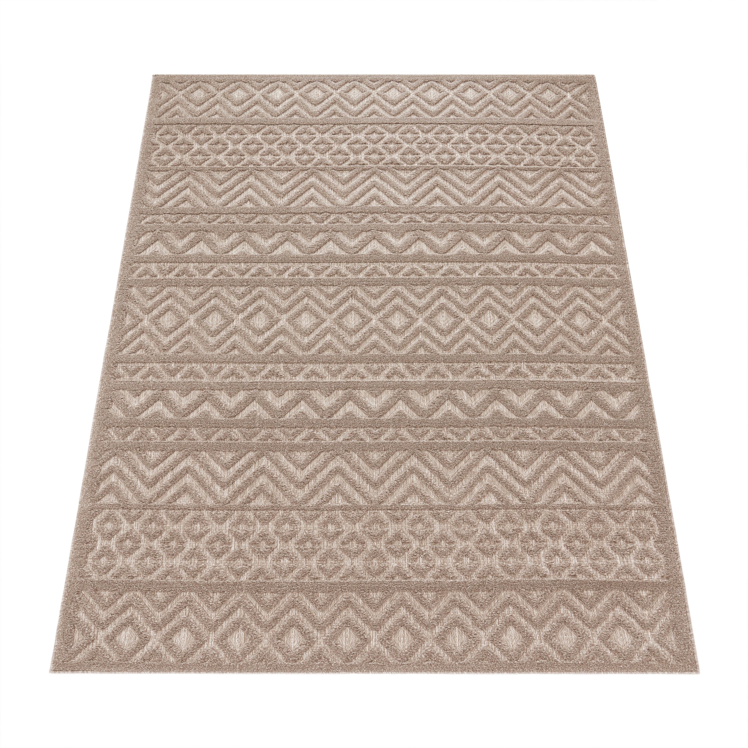 Paco Home Teppich geeignet bequem Hoch-Tief rechteckig, Muster, Scandi, »Livorno Effekt, und 673«, schnell Uni-Farben, bestellen Rauten Outdoor