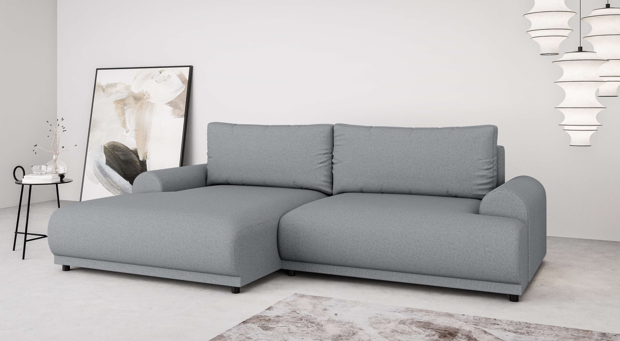 Home affaire Ecksofa »Marsby, mit Bettfunktion und Bettkasten, Maße: B/H/T günstig online kaufen