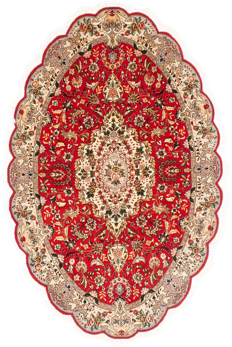 morgenland Orientteppich »Perser - Täbriz - Royal oval - 200 x 130 cm - rot günstig online kaufen