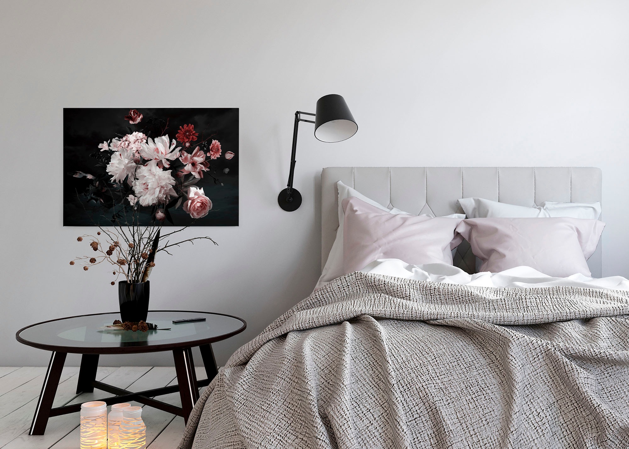 A.S. Création Leinwandbild »Blunch Of Flowers«, Kunst-Blumen-Kinder, (1 St.), Romantische Blumen, Rosen Keilrahmen Leinwand-Bild Wohnzimmer modern