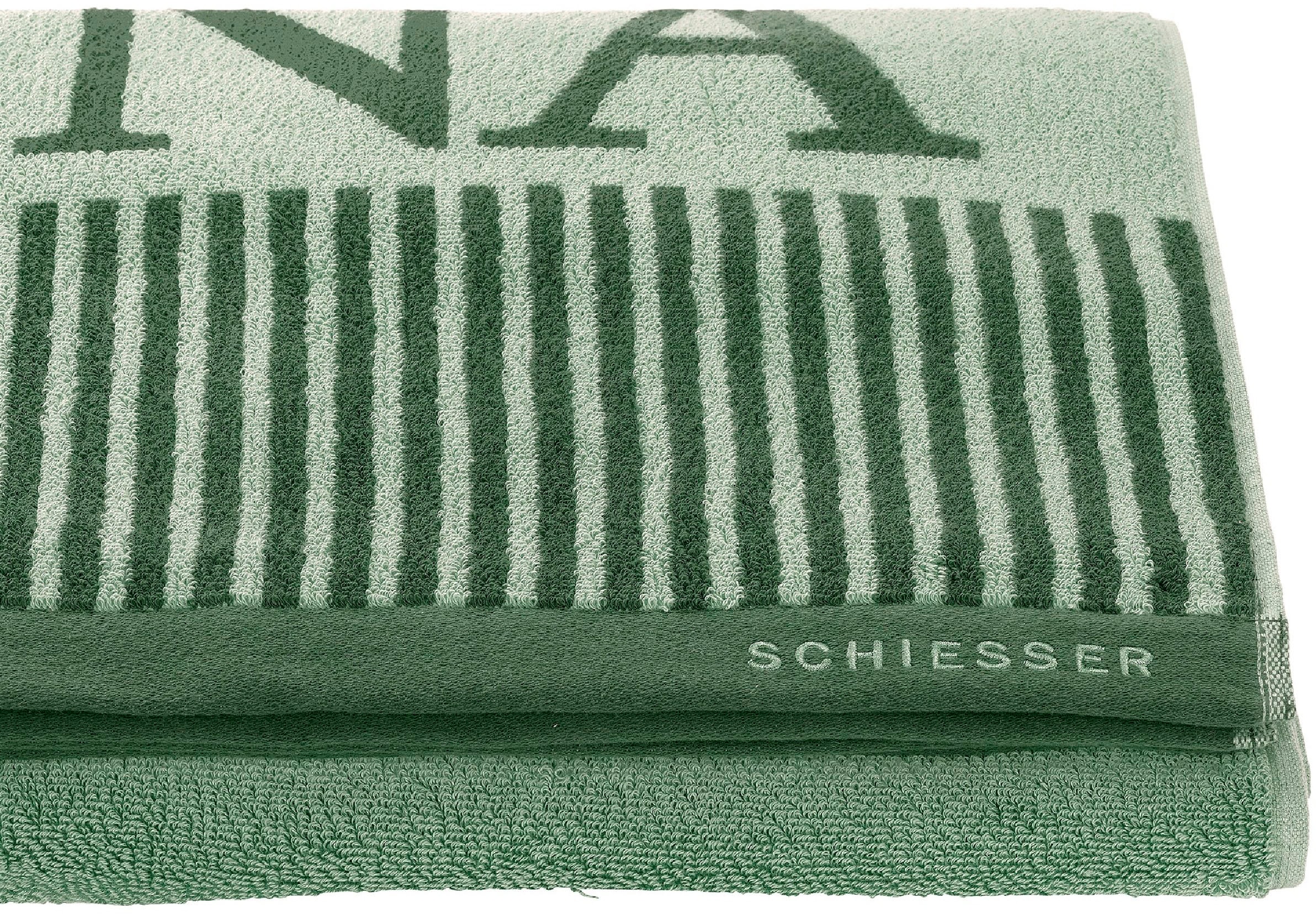 Schiesser Saunatuch »Rom aus garngefärbtem, kuschelweichem Baumwollfrottier«, (1 St., Saunatuch 75 x 200 cm), Made in Green