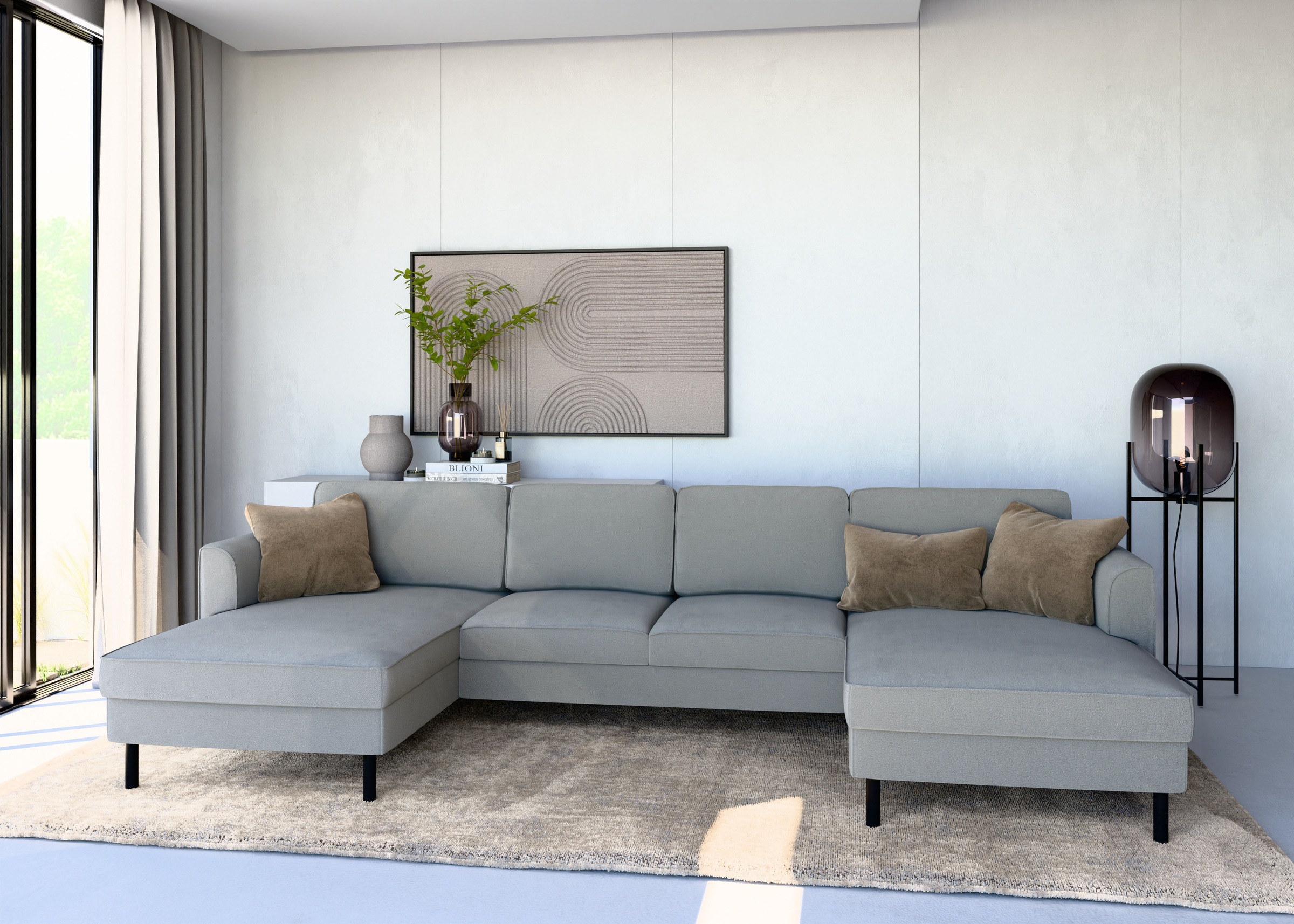 Home affaire Wohnlandschaft »Booster Couch wahlweise mit Schlaffunktion und günstig online kaufen