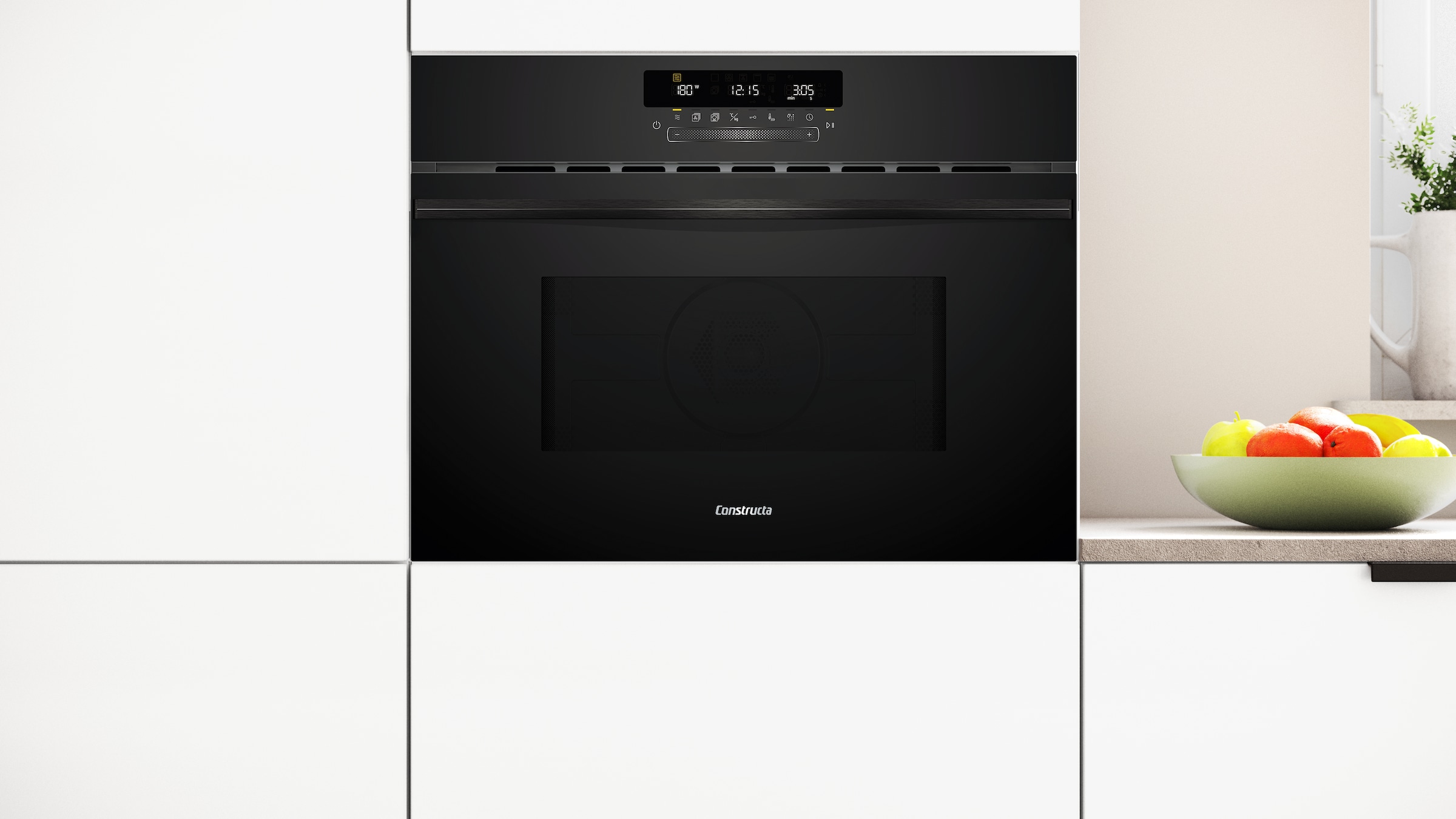 Constructa Einbau-Mikrowelle »CC4W91963«, Heißluft-Großflächengrill-Umluftgrillen, 900 W, mit Heißluftfunktion