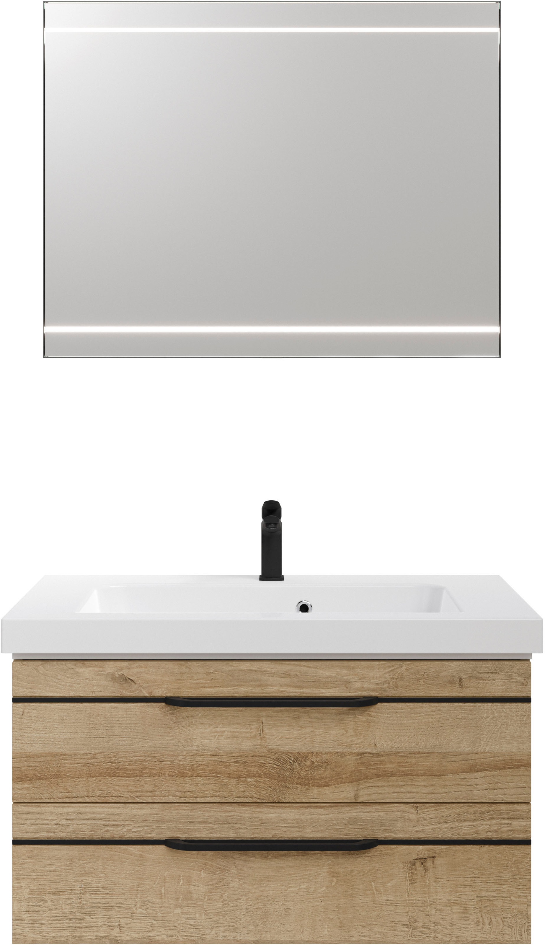 Saphir Badmöbel-Set »Balto 2-teilig Mineralmarmor-Waschtisch mit LED-Spiege günstig online kaufen
