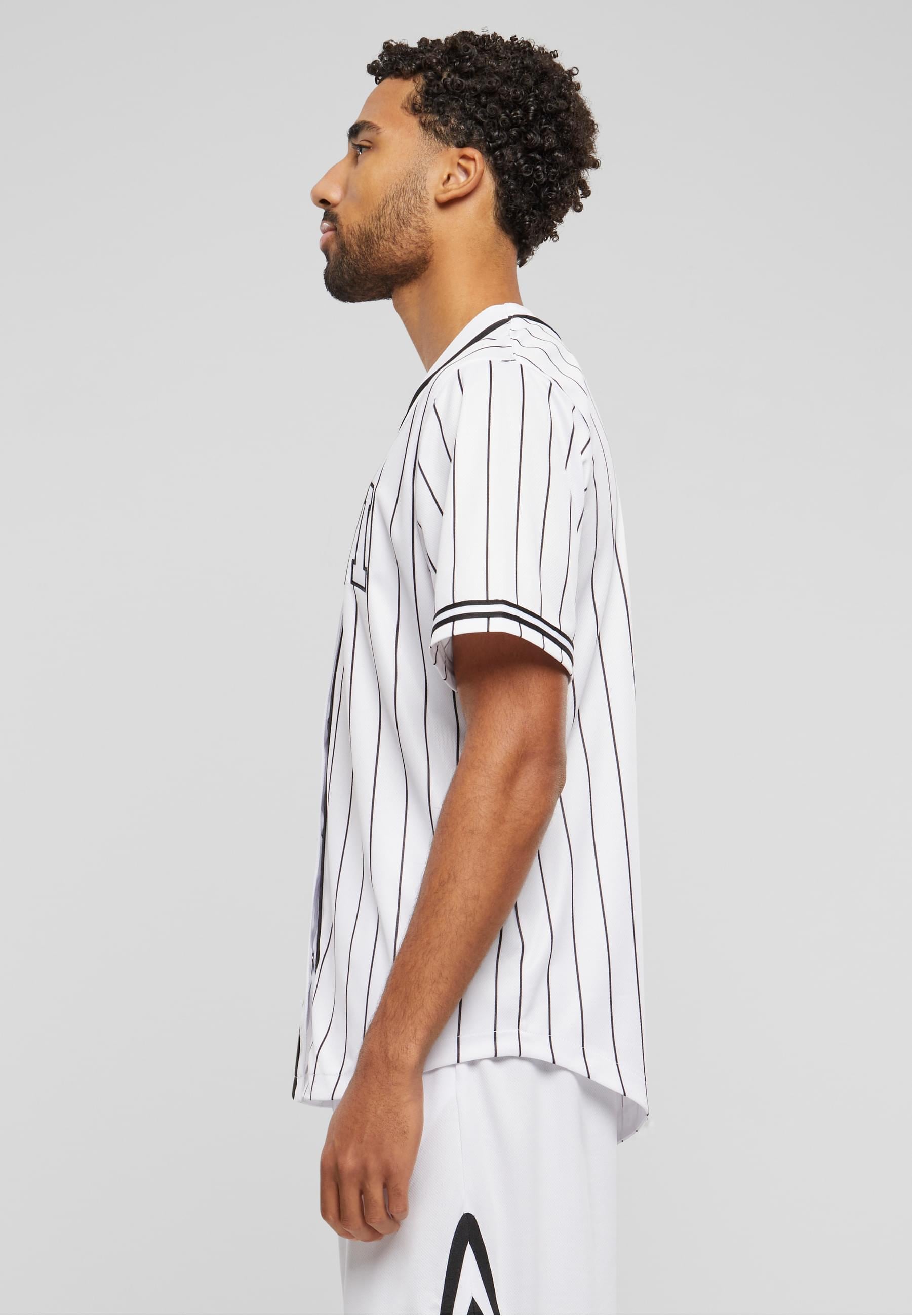 Karl Kani Langarmhemd »Karl Kani Herren KM221-115-2 Serif Pinstripe Baseball Shirt« 1 Stk.