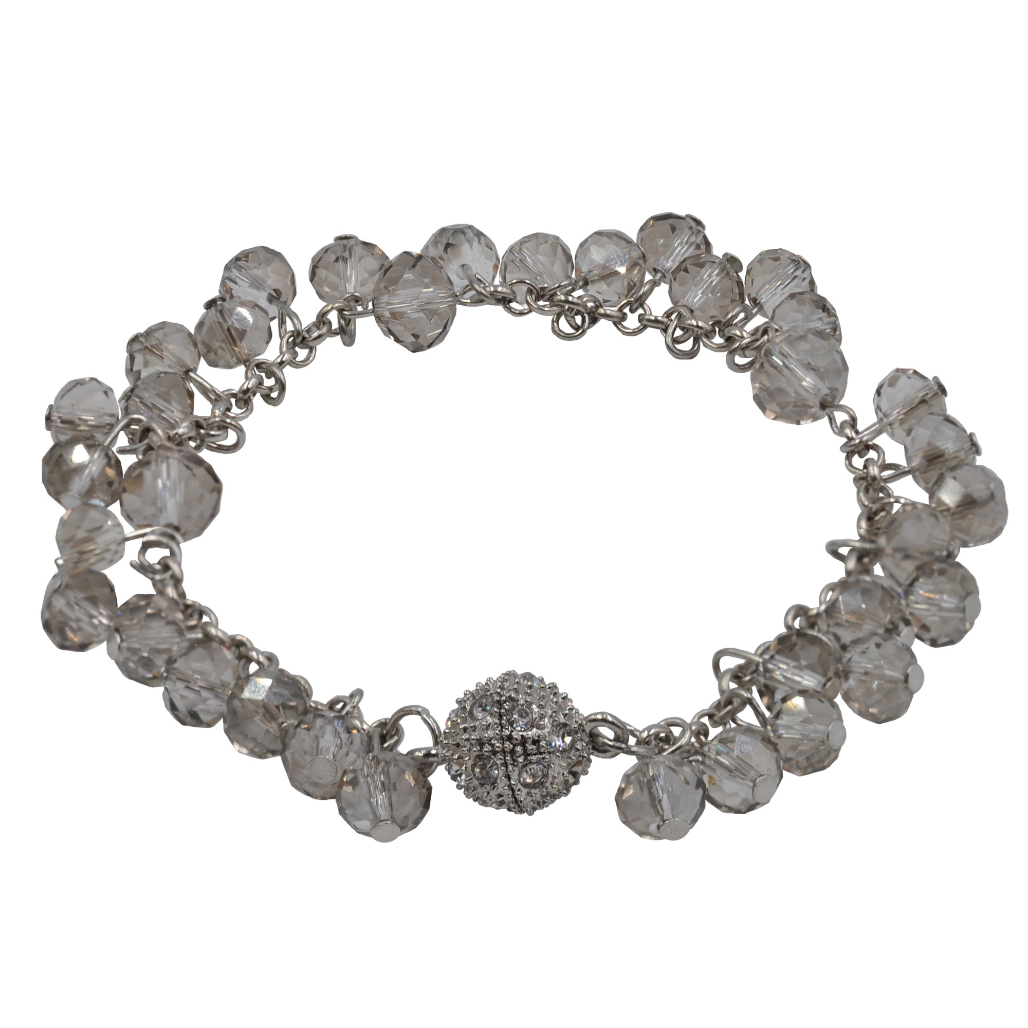 Steuer Collier-Set »Collier Armband silberfarben Ankerkette Glas Perle grau«