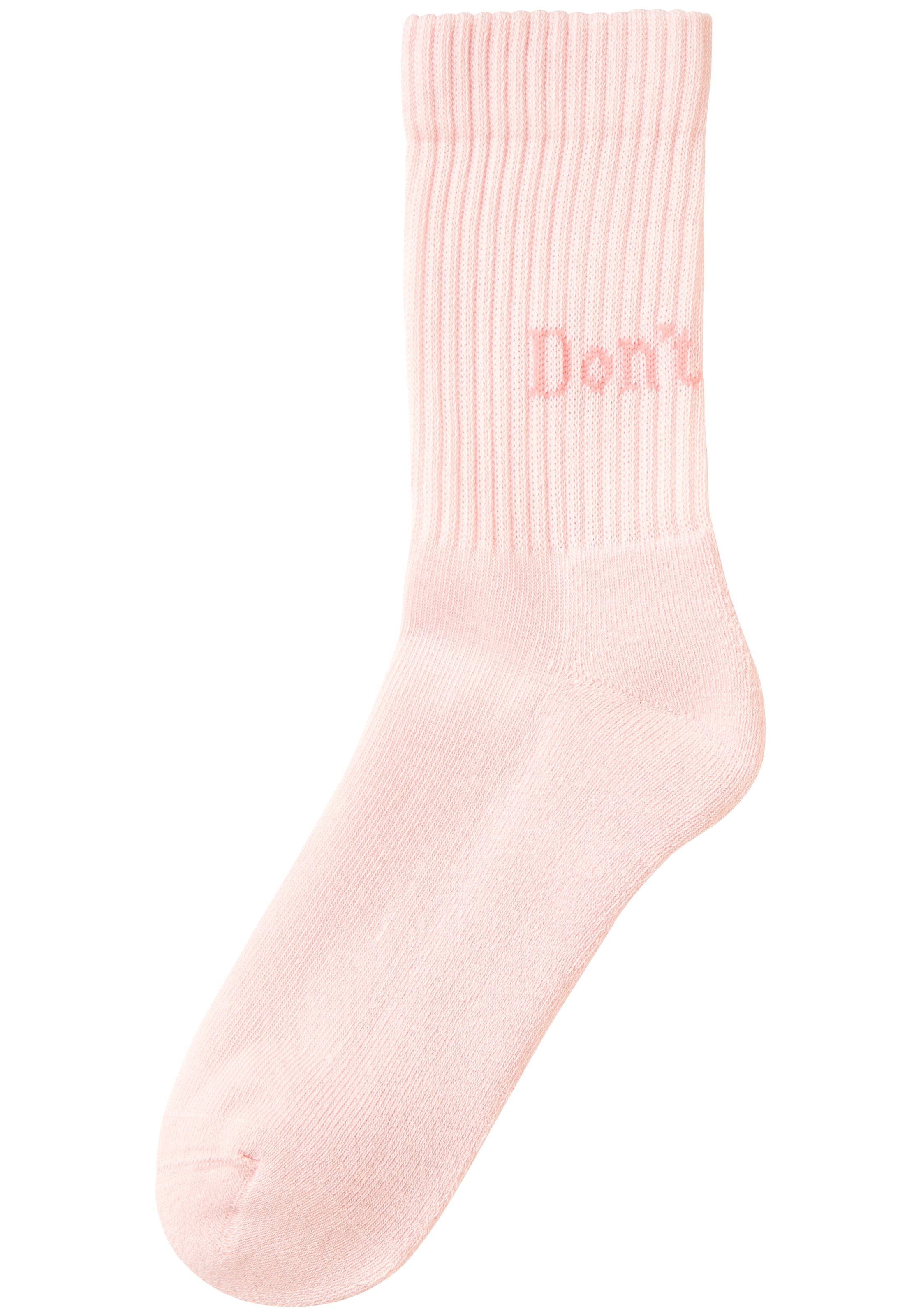 H.I.S Tennissocken »Damen Sportsocken daily socks« Packung, 7 Paar tlg. mit Fußfrottee und ansprechenden Schriftzügen