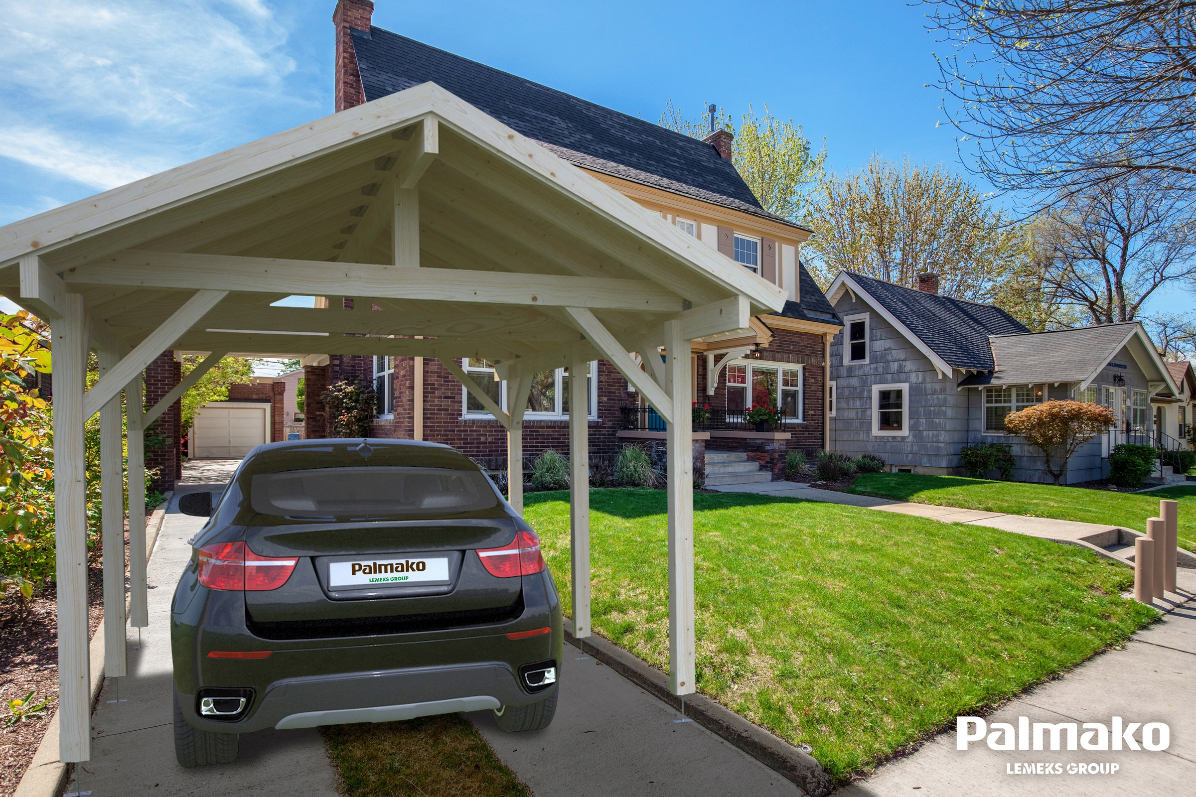 Palmako Einzelcarport »Robert«, Holz, natur