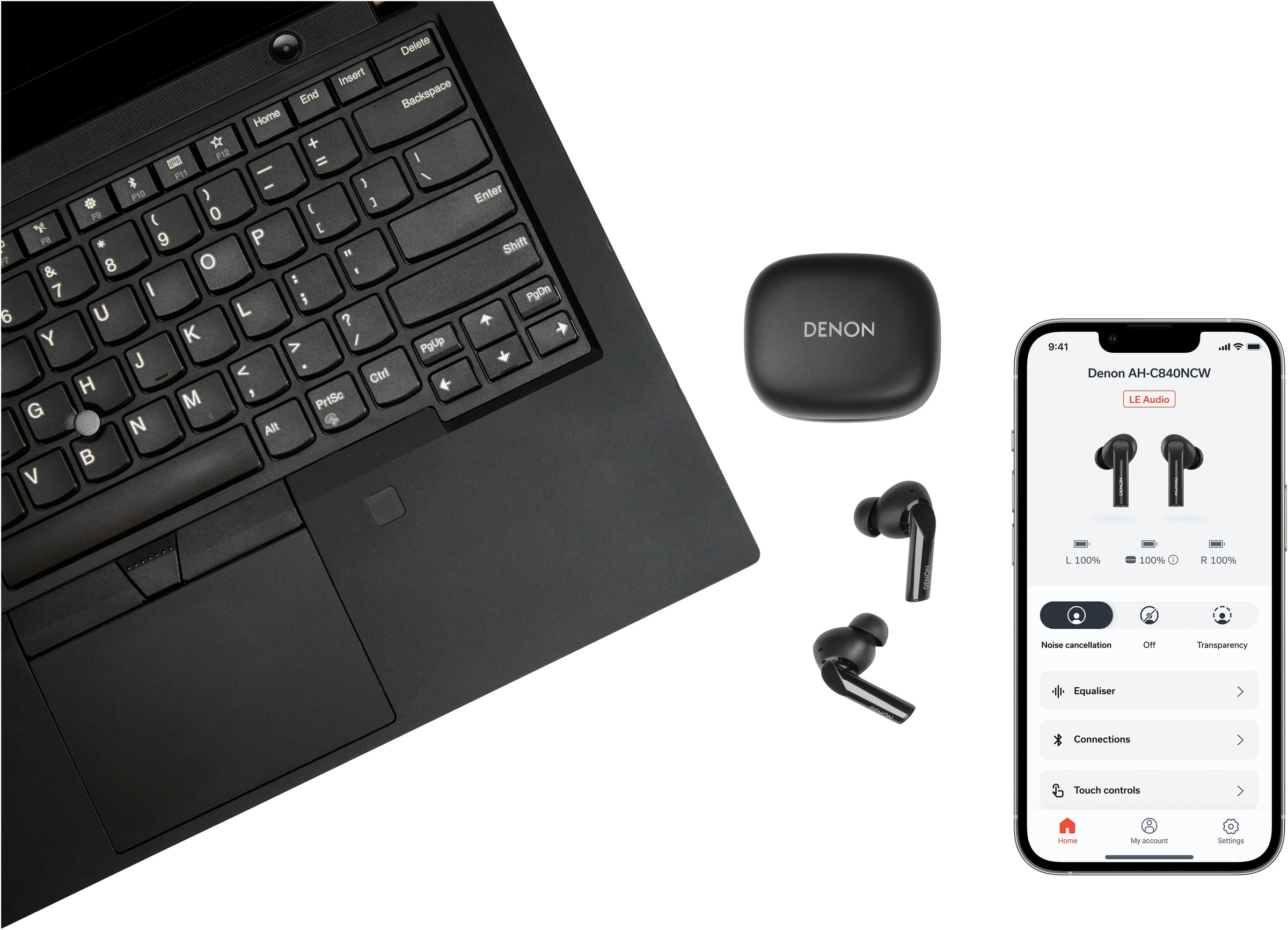 Denon In-Ear-Kopfhörer »AH-C840NCW«, Bluetooth, Adaptive Noise-Cancelling-Freisprechfunktion-Multi-Point-Verbindung