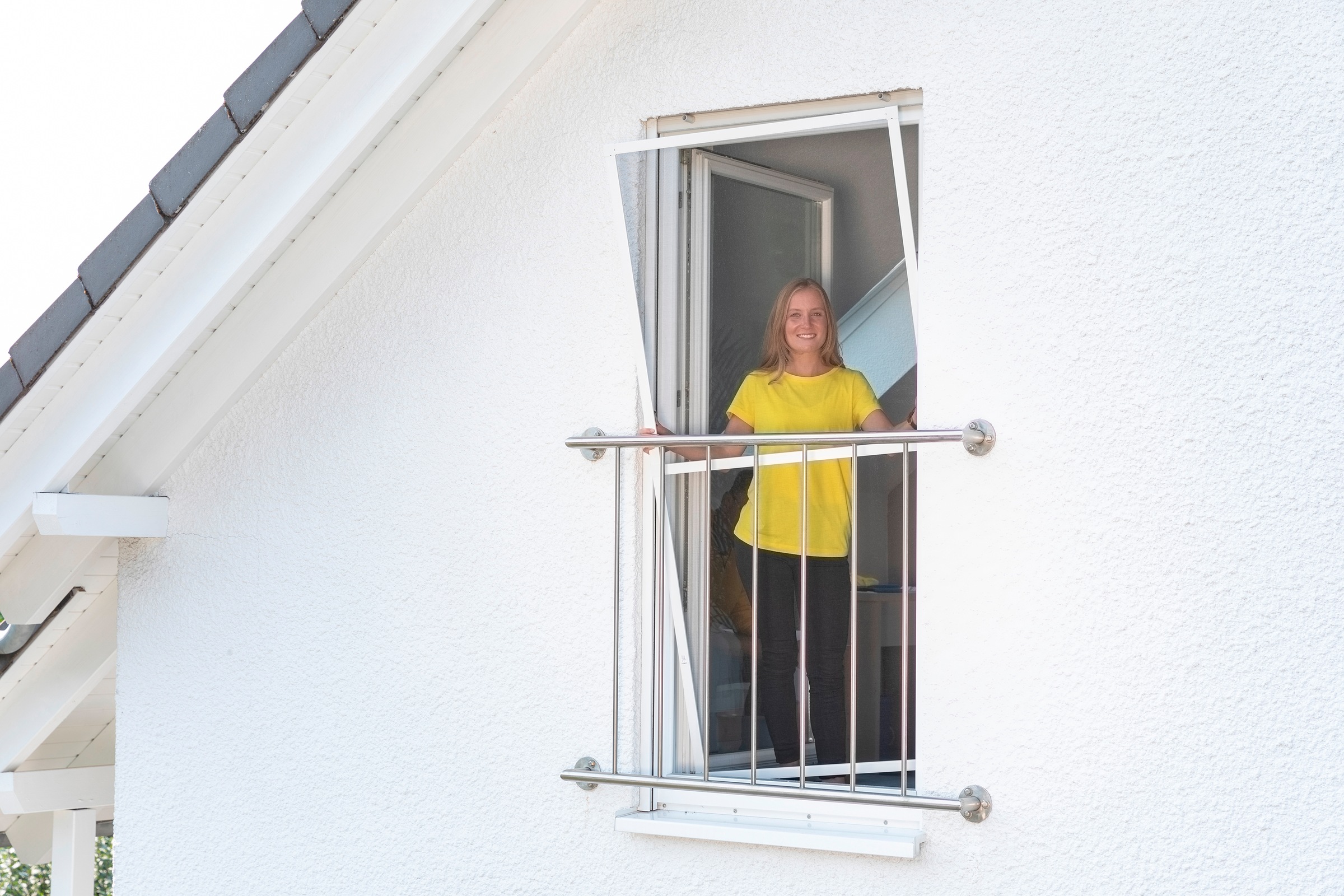 SCHELLENBERG Insektenschutz-Fensterrahmen »Premium für bodentiefe Fenster« Set, 1 Stk. tlg. Fliegengitter mit Rahmen aus Aluminium, anthrazit, weiß, 120 x 240 cm