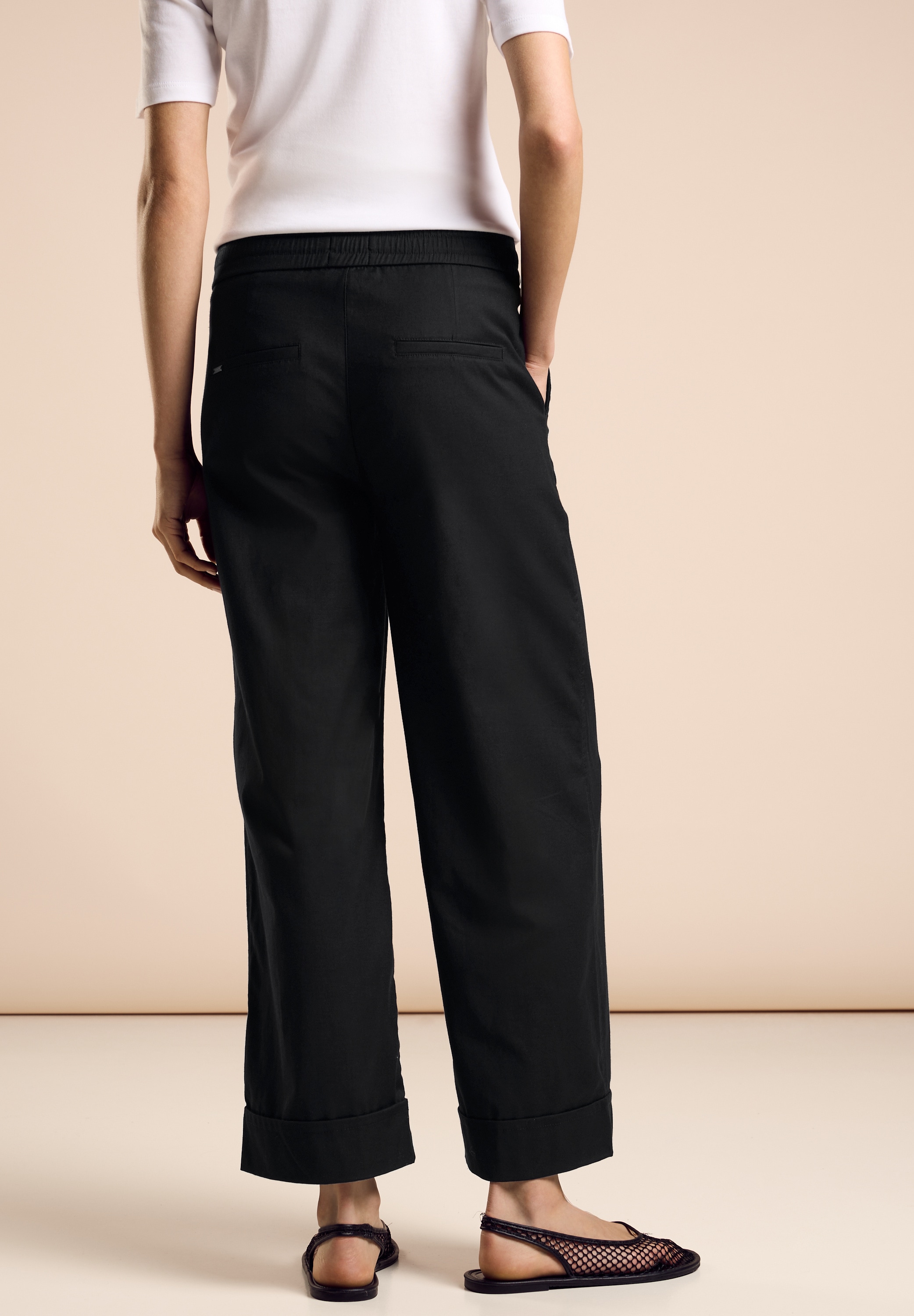 STREET ONE Sweathose, mit Raffung am Bund