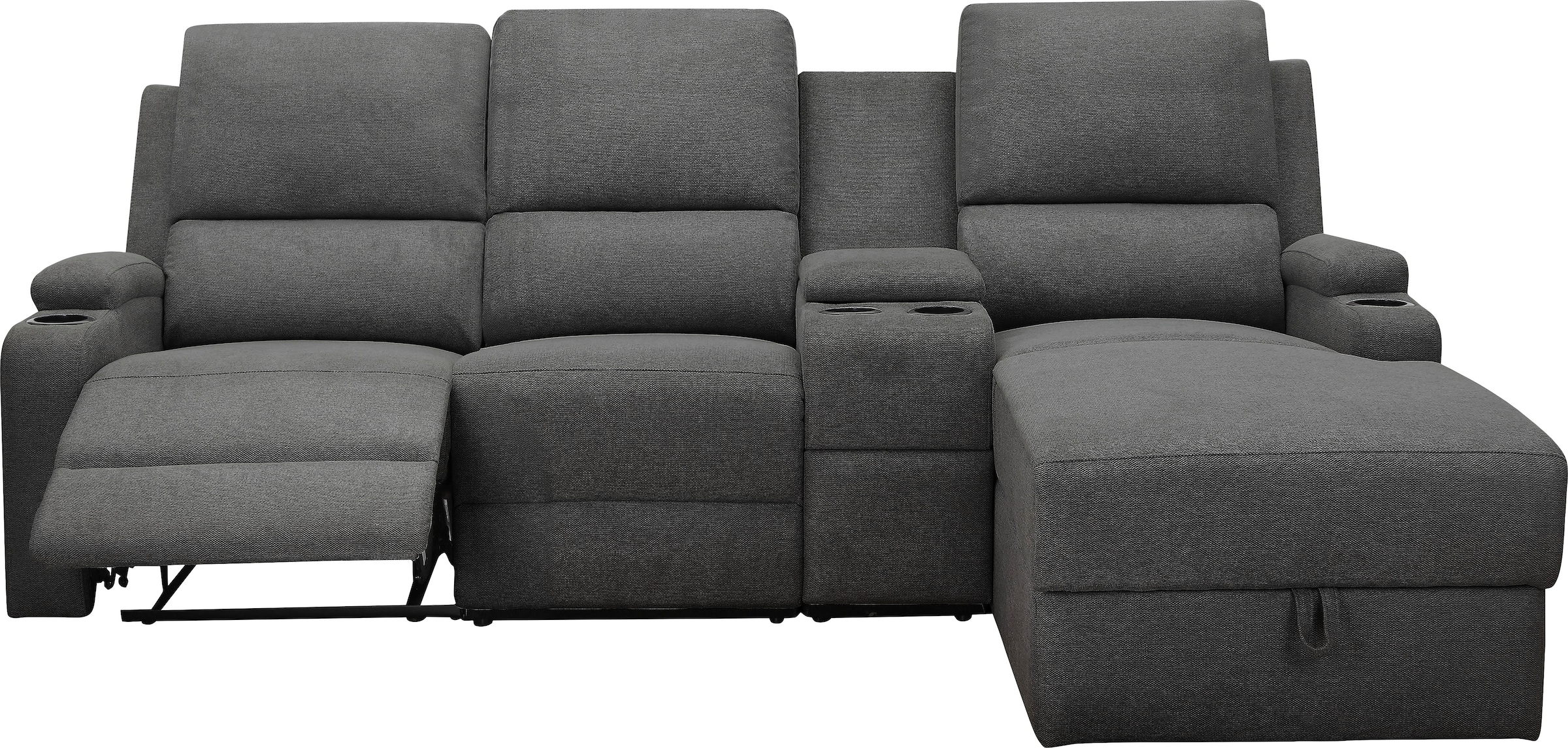 Home affaire Ecksofa »Napori Multimediasofa, 3er Kinosessel XXL, L-Form,«, Kinosofa mit Relaxfunktion, Getränkehalter, Staufach und Staukasten
