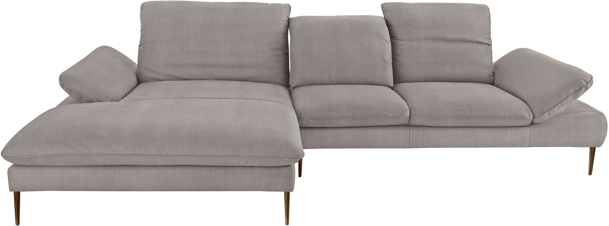 W.SCHILLIG Ecksofa »enjoy&MORE, Designsofa, bequem, elegant und zeitlos, L-Form«, Sitztiefenverstellung, Füße bronze pulverbeschichtet, Breite 340 cm