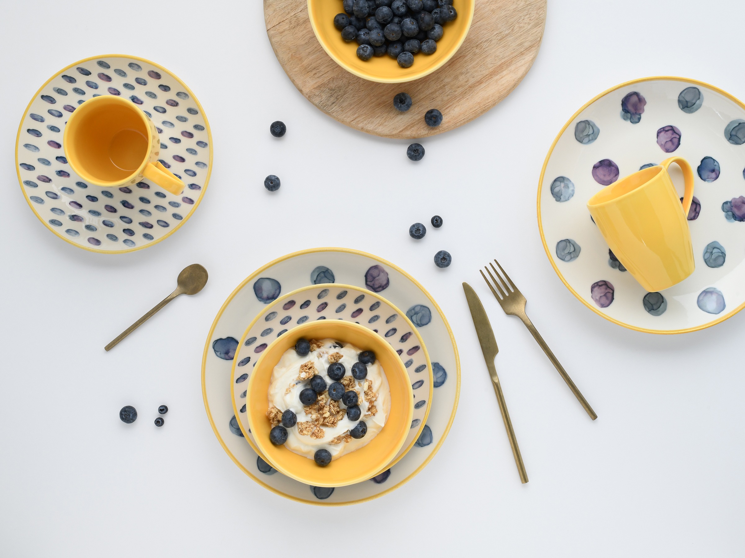 CreaTable Kombiservice »Maisie Bunt, Kombi-Service 16-tlg«, (Set, 16 tlg.), Dots, Polka Dots, Konfetti, Punkte