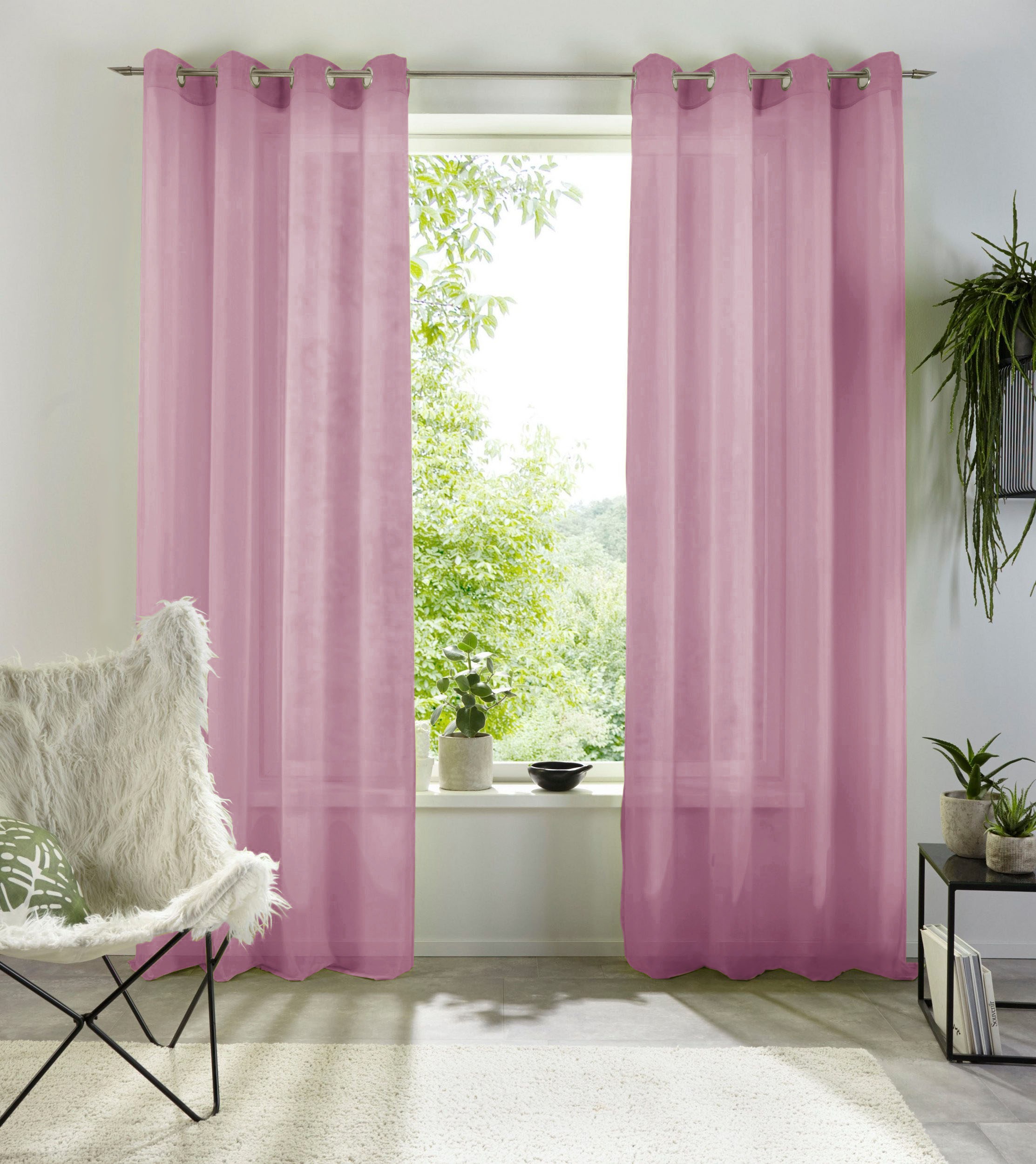 my home Gardine »XANA mit Ösen, Kräuselband oder Schlaufen« Ösen 1 Stk. tlg günstig online kaufen