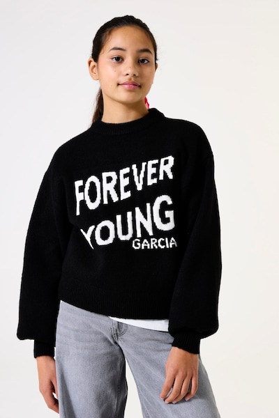 Garcia Rundhalspullover Mit Schriftzug For Girls
