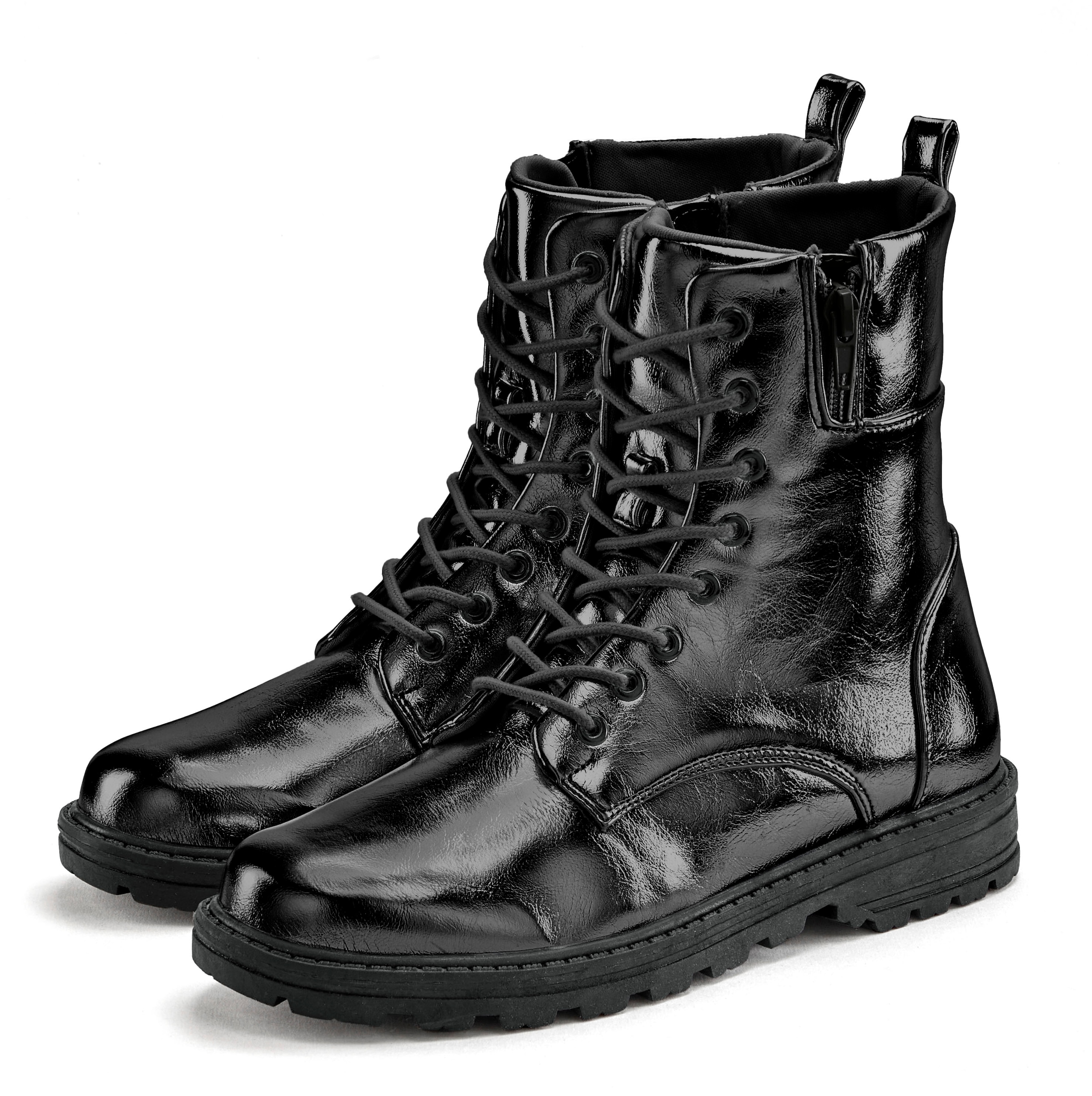 Stiefelette im angesagten Metallic-Look, Stiefel, Boots VEGAN, Gr. 44, schwarz