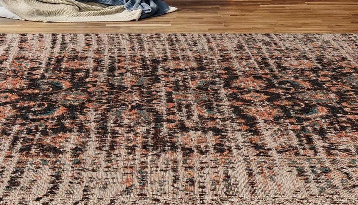 Padiro Teppich »Charme 225«, rechteckig, 5 mm Höhe, Chenille Flachgewebe im günstig online kaufen