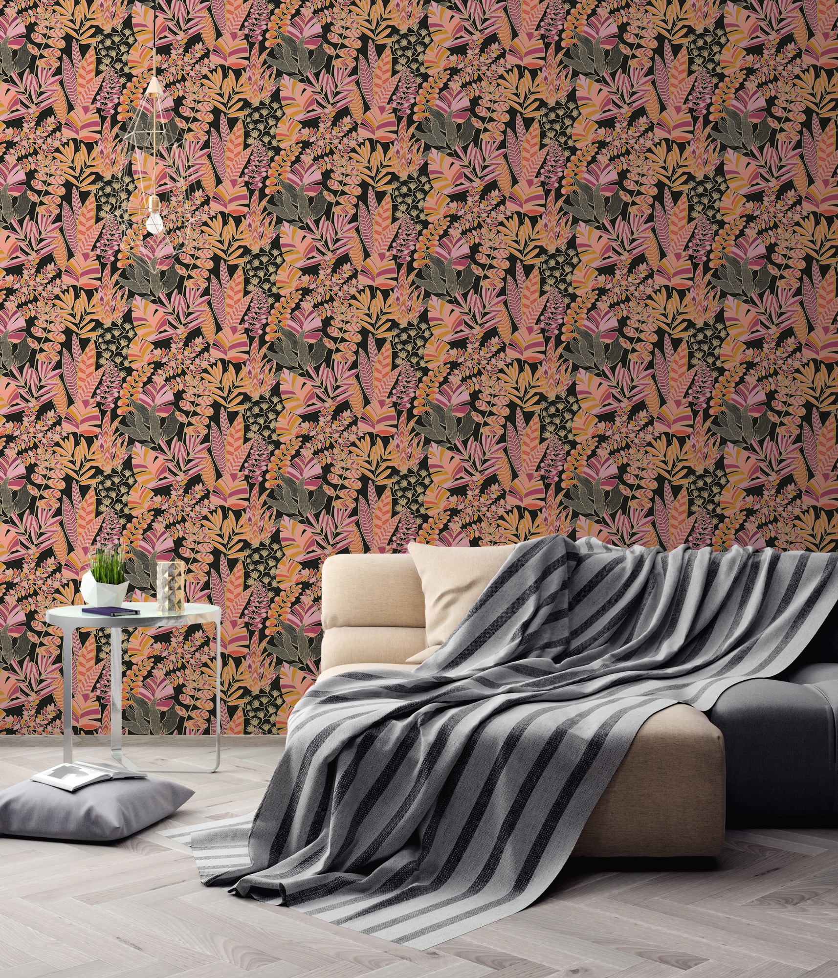 A.S. Création Vliestapete »Antigua Tapete Floral«, matt-gemustert-neutral, Pflanzen Tapete mit Blättern Retro Tapeten Wohnzimmer modern Flur Büro