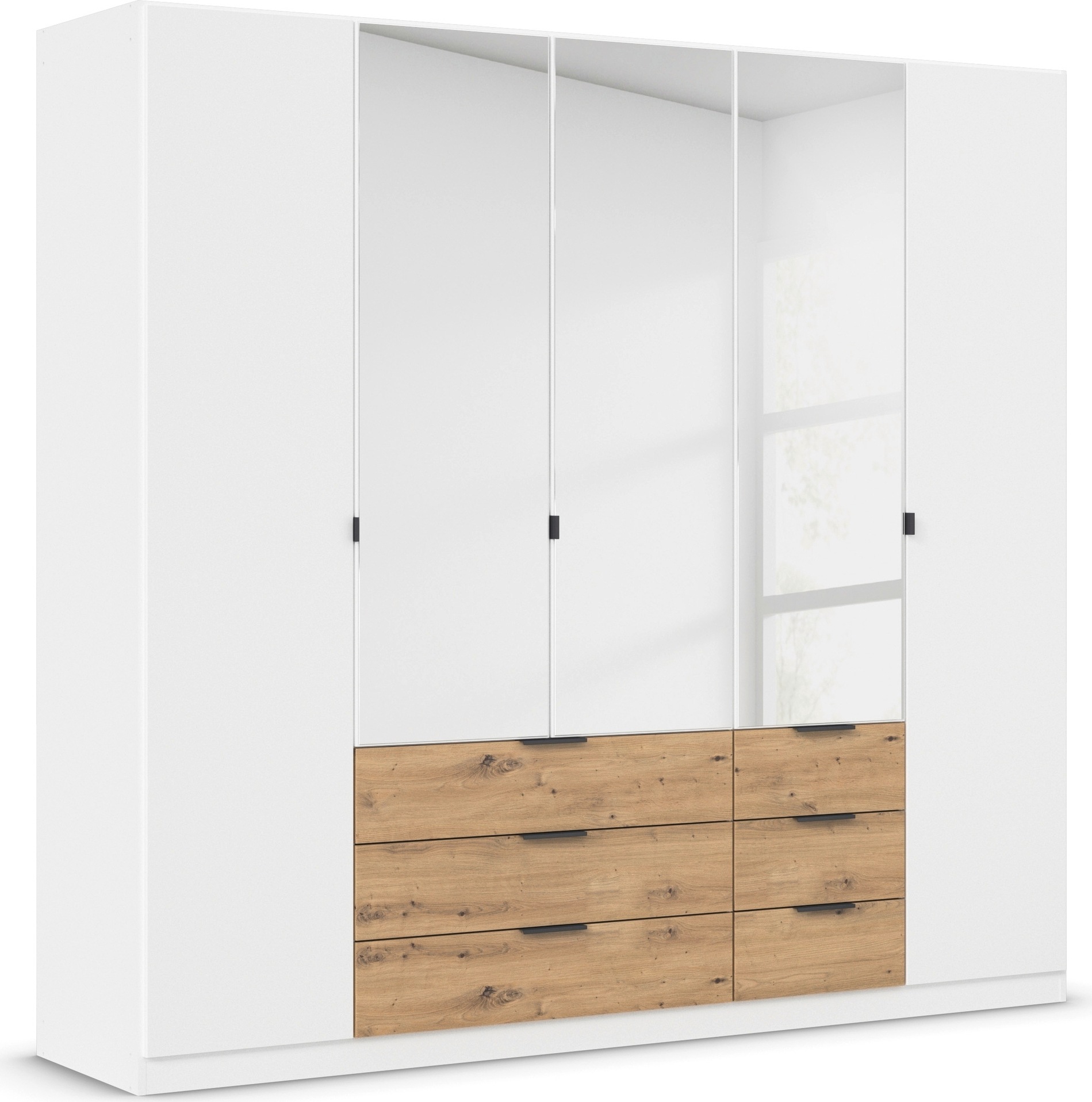 rauch Drehtürenschrank »Kleiderschrank Schrank Garderobe Schlafzimmerschrank DAVOA«, mit farblich abgesetzten Schubkästen in Eiche Artisan MADE IN GERMANY