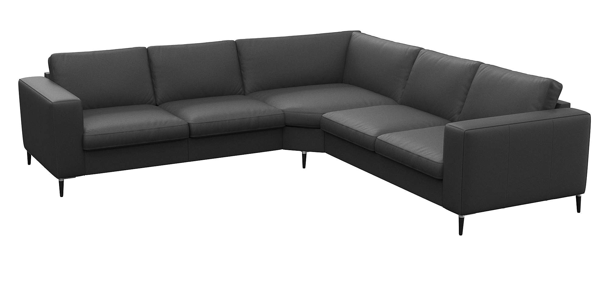 FLEXLUX Ecksofa »Fiore, gleichschenklig, super Sitzkomfort durch Kaltschaum im Sitz«, breite Armlehnen, Füße Alu+schwarz