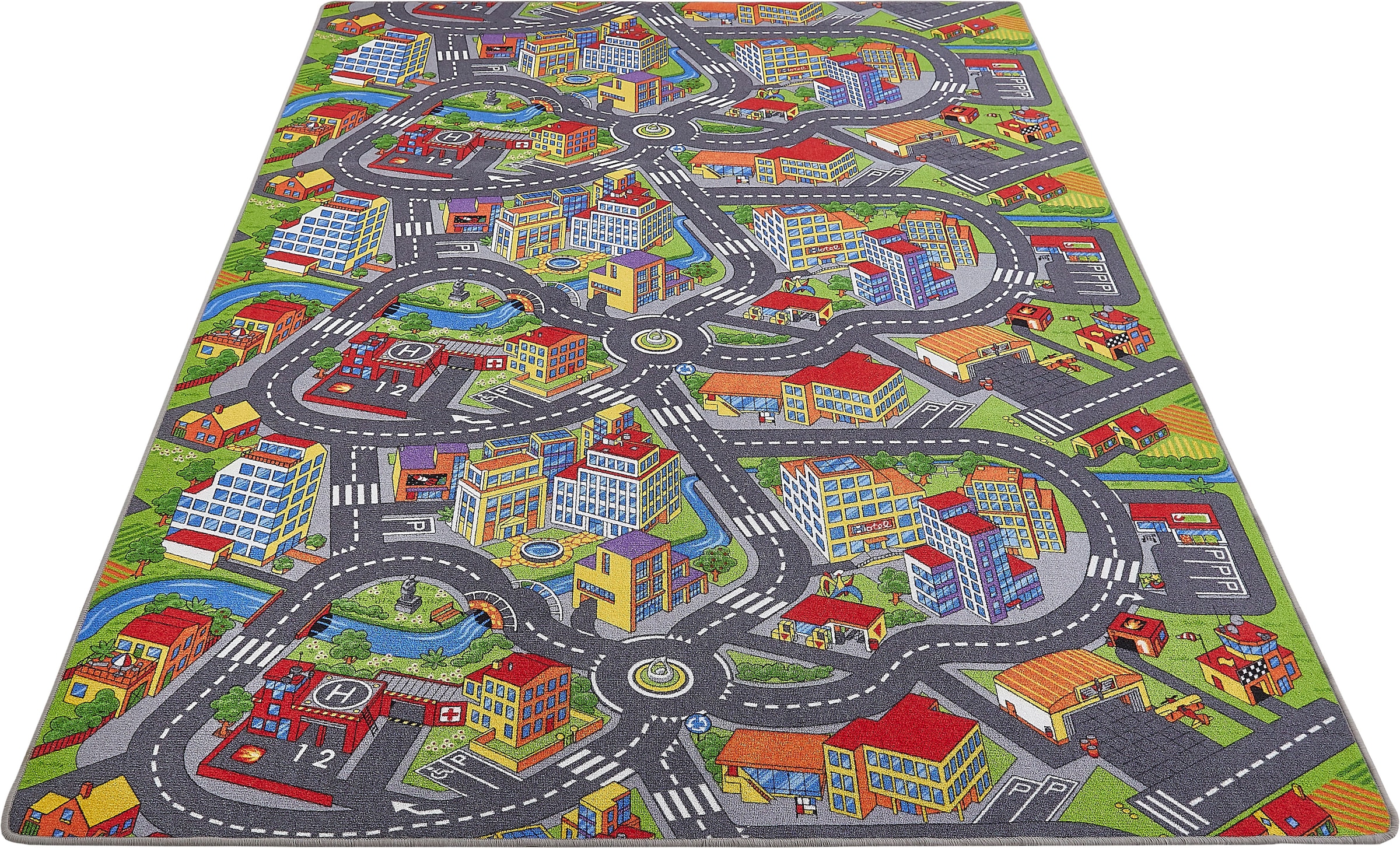 Andiamo Kinderteppich »Straße Lagerräumung«, rechteckig, 5 mm Höhe, Straßen-Spiel-Teppich, Sonderposten, für Mädchen & Jungen