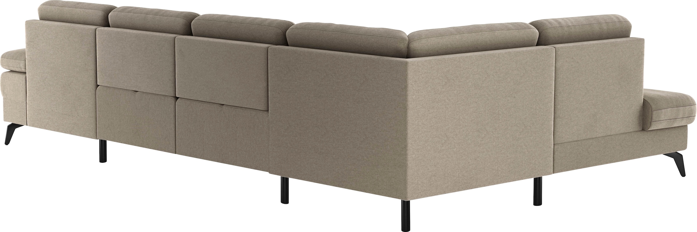 sit&more Wohnlandschaft »Morris U-Form, inkl. Sitztiefenverstellung«, wahlweise mit Armteilverstellung, Bettfunktion & Bettkasten